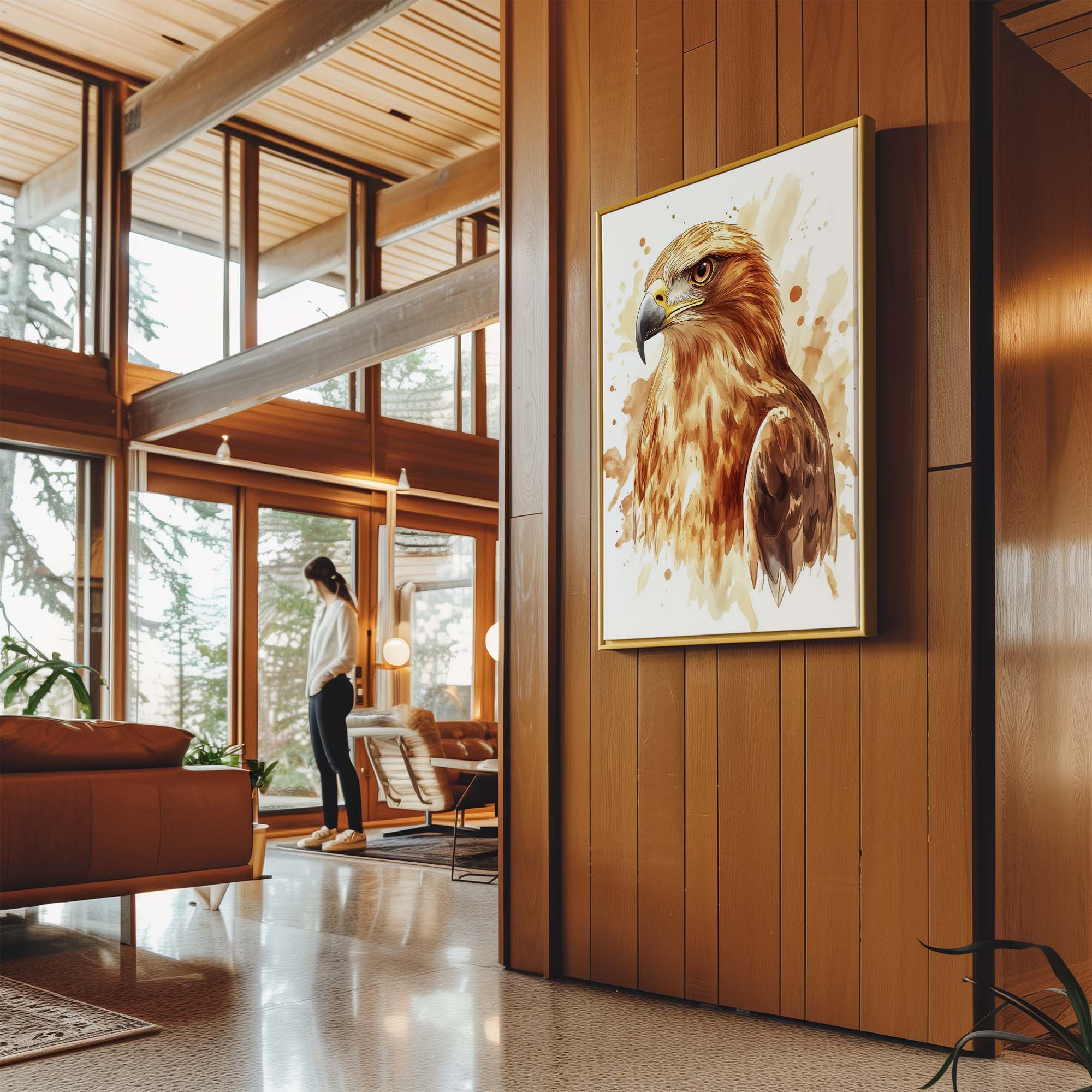 Golden Eagle Splash Canvas Print Canvas Art Wildfrog Art