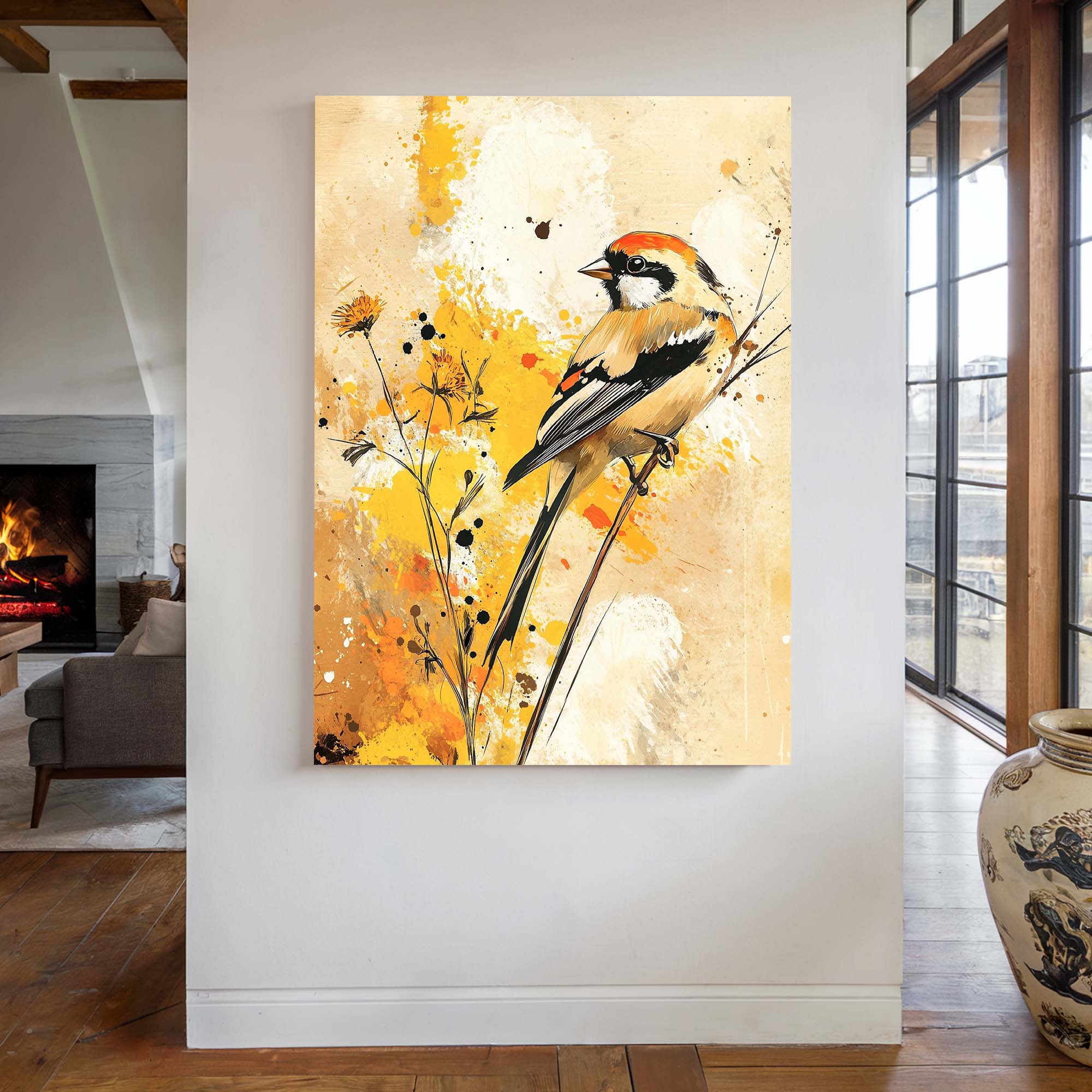 Golden Finch Splash Canvas Print Canvas Art Wildfrog Art