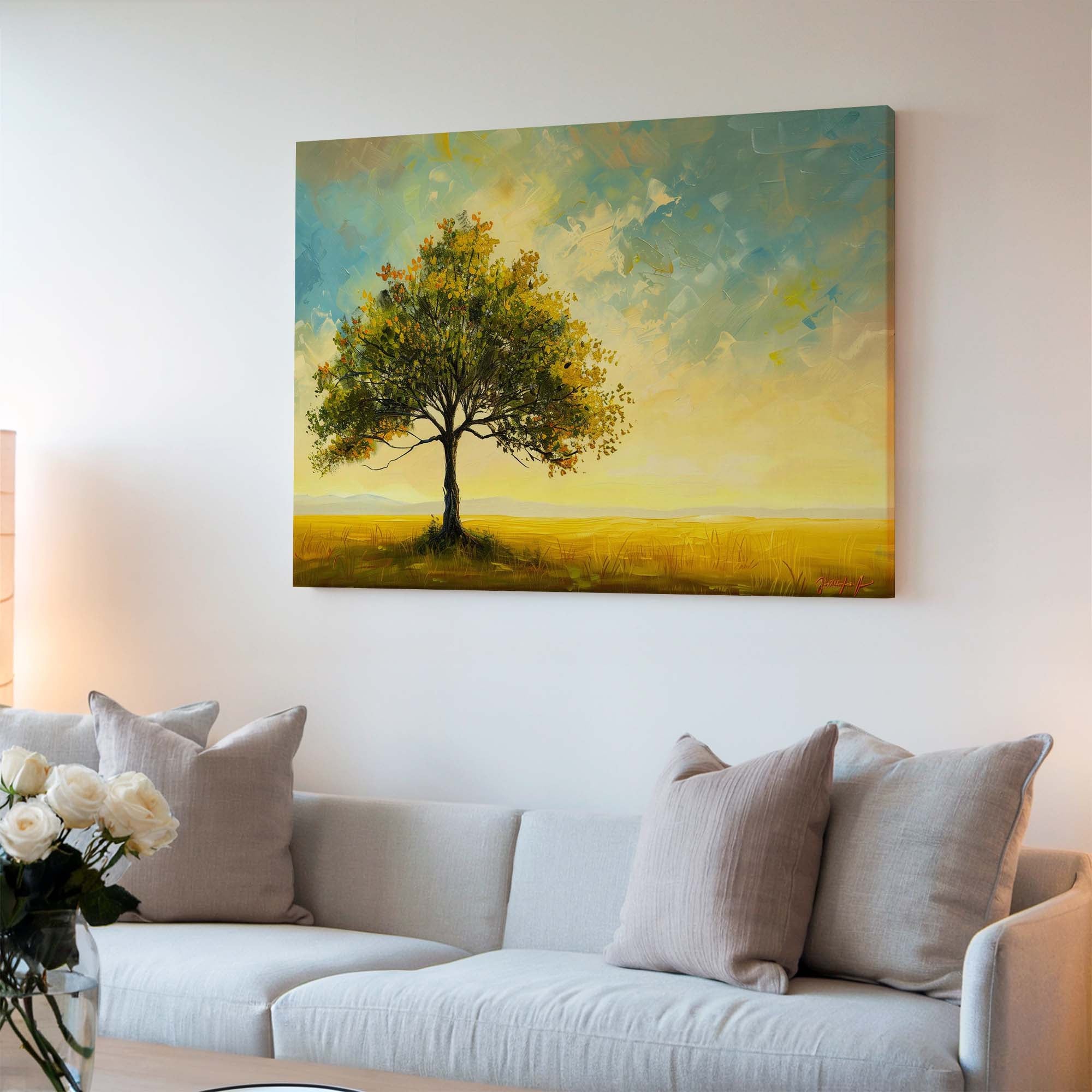 Golden Whisper Tree Canvas Print