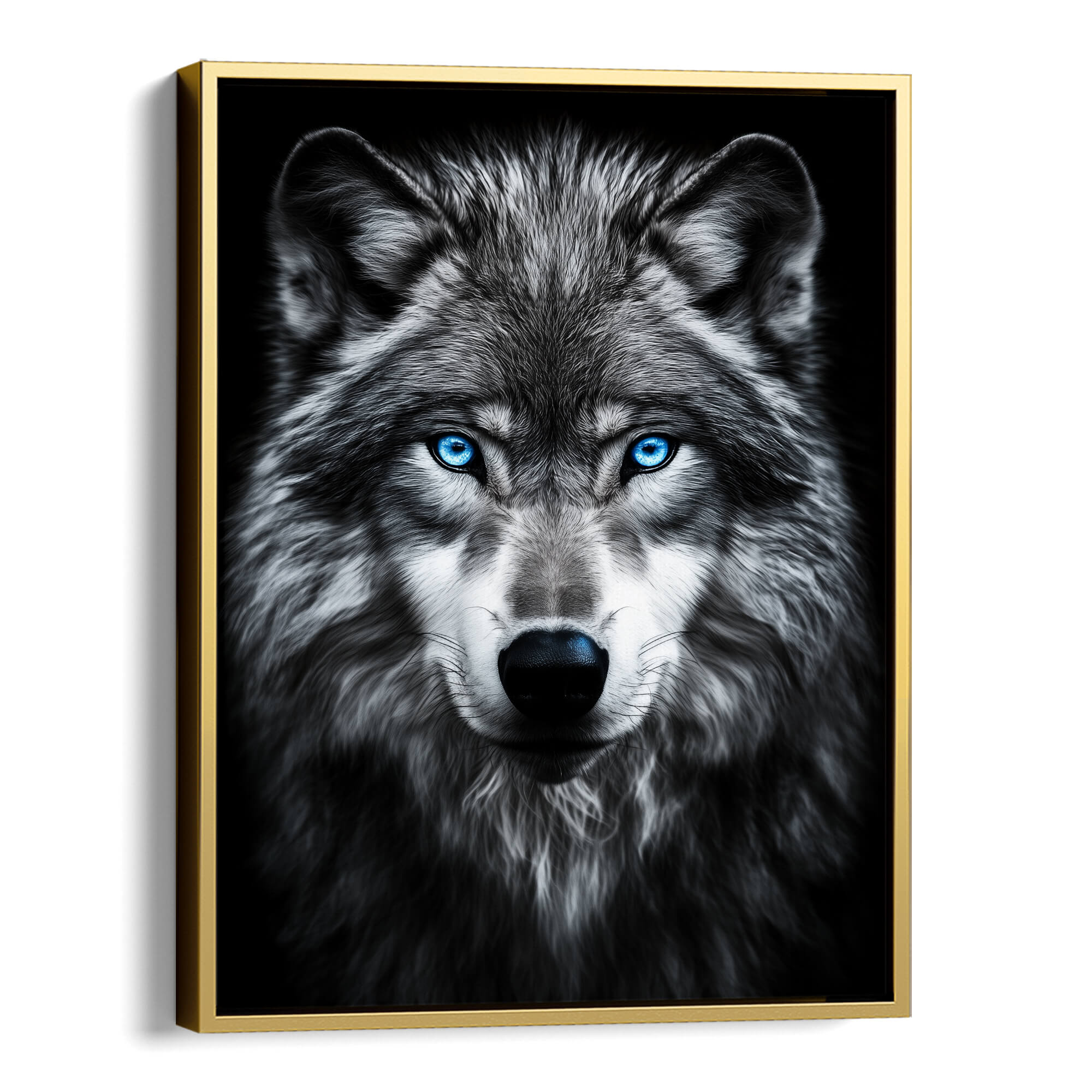 Grey Wolf with Blue Eyes Canvas Print Canvas Art Wildfrog Art