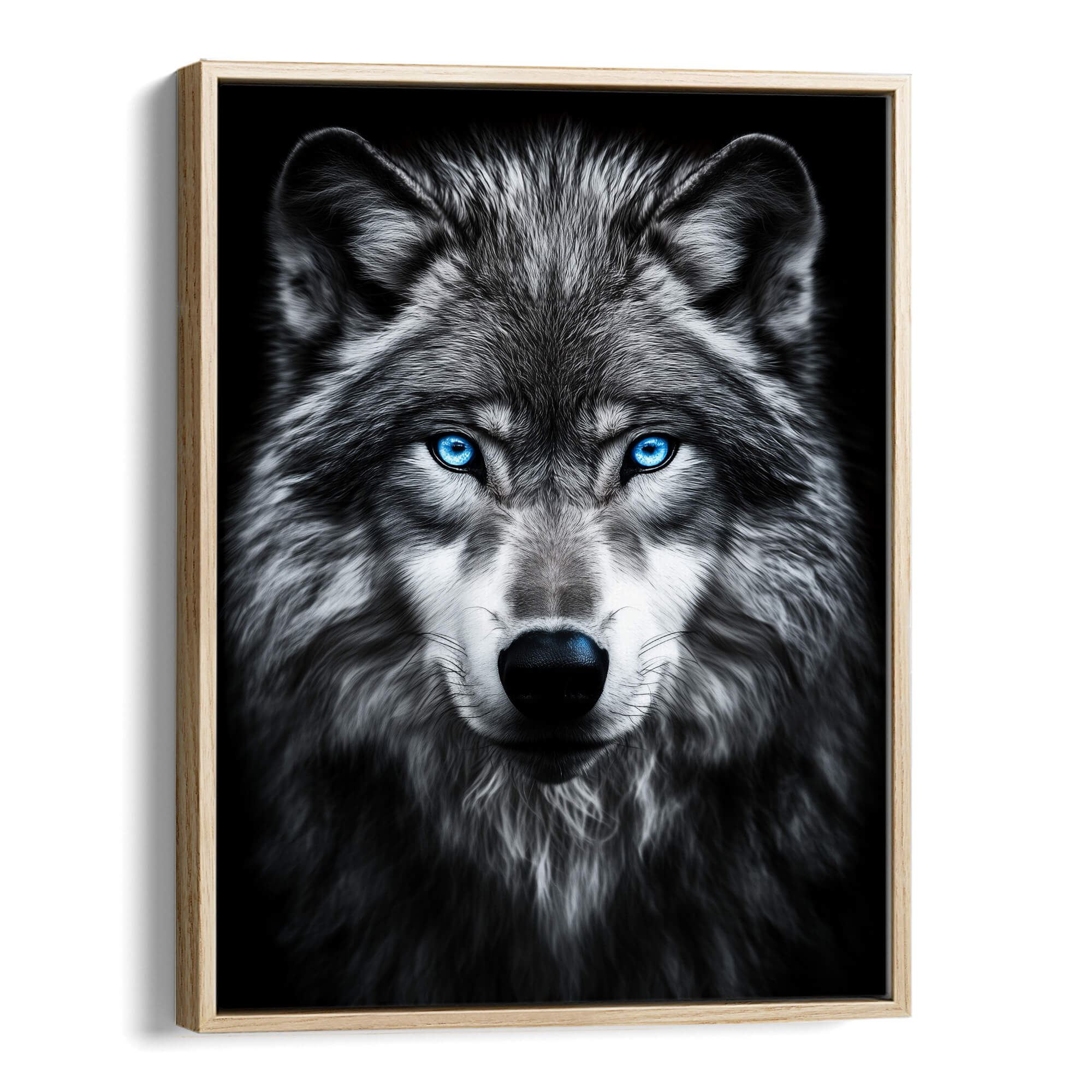 Grey Wolf with Blue Eyes Canvas Print Canvas Art Wildfrog Art