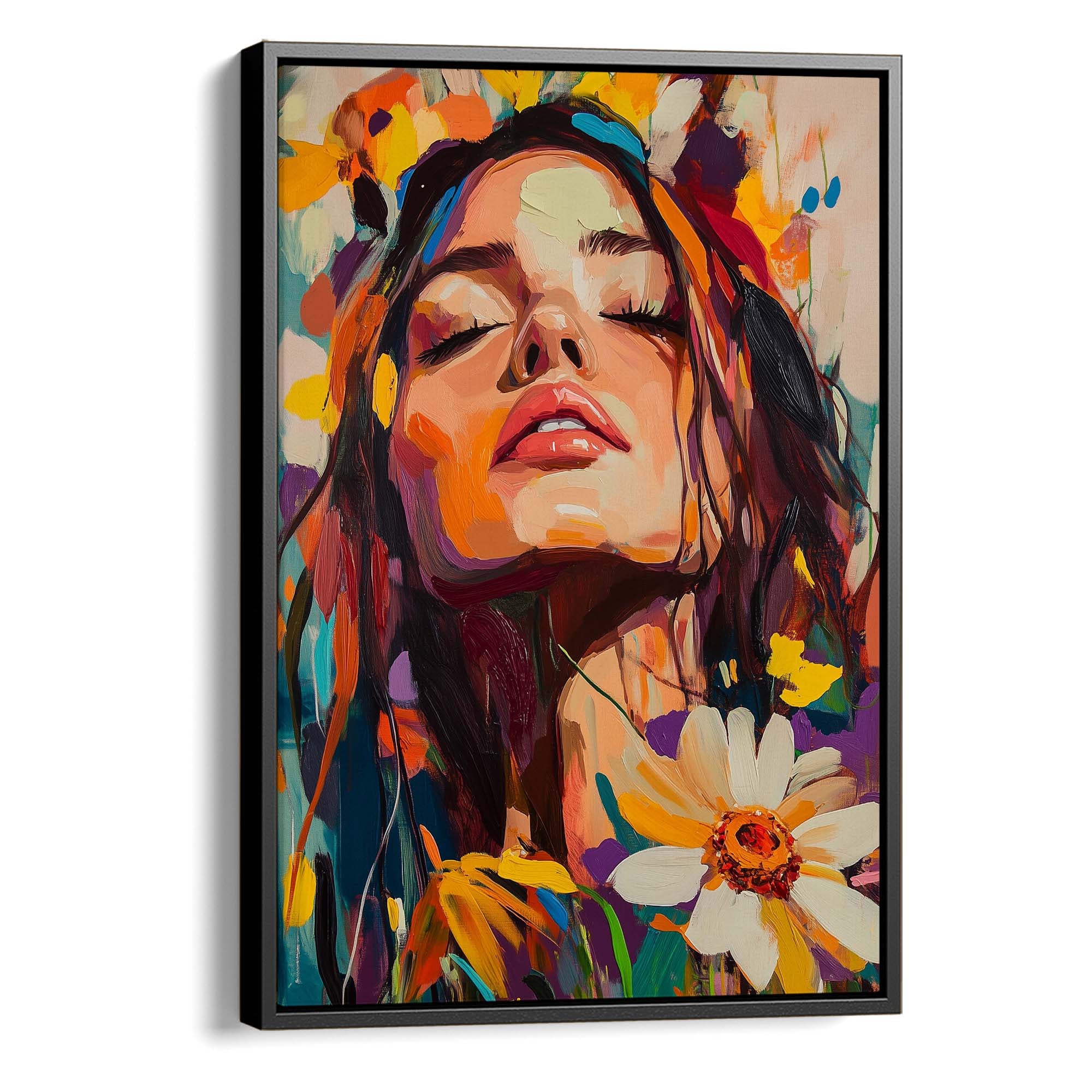 Head in the Flowers No2 Canvas Print Canvas Art Wildfrog Art