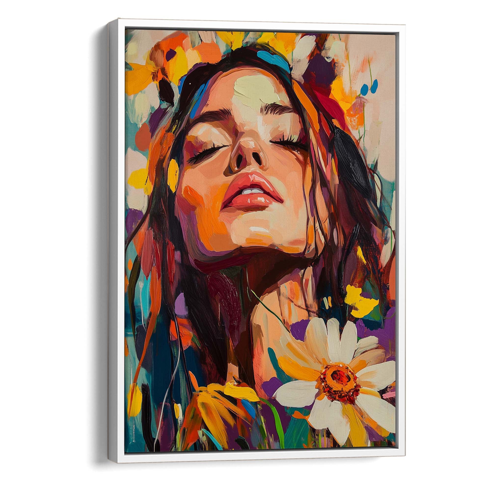 Head in the Flowers No2 Canvas Print Canvas Art Wildfrog Art