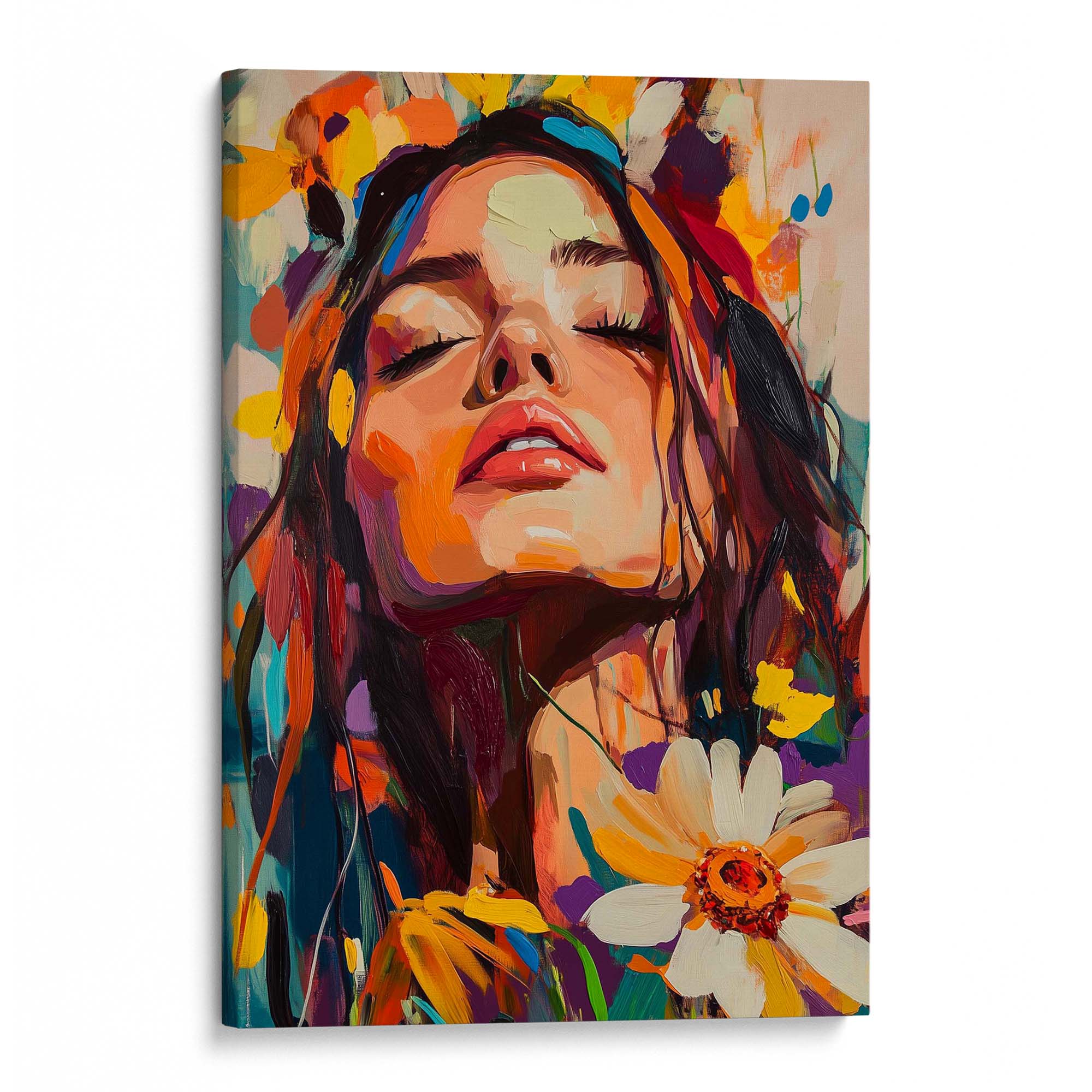 Head in the Flowers No2 Canvas Print Canvas Art Wildfrog Art