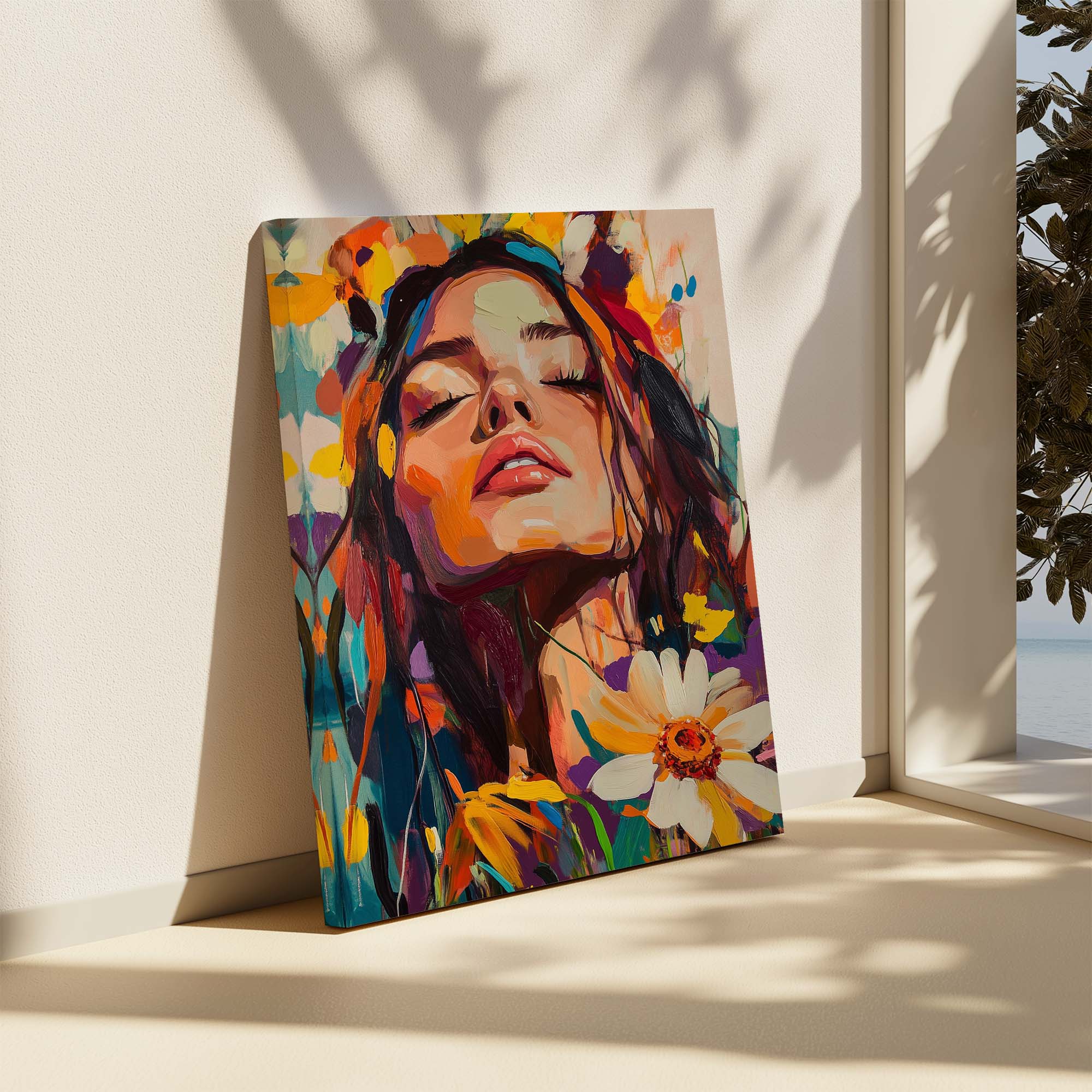 Head in the Flowers No2 Canvas Print Canvas Art Wildfrog Art