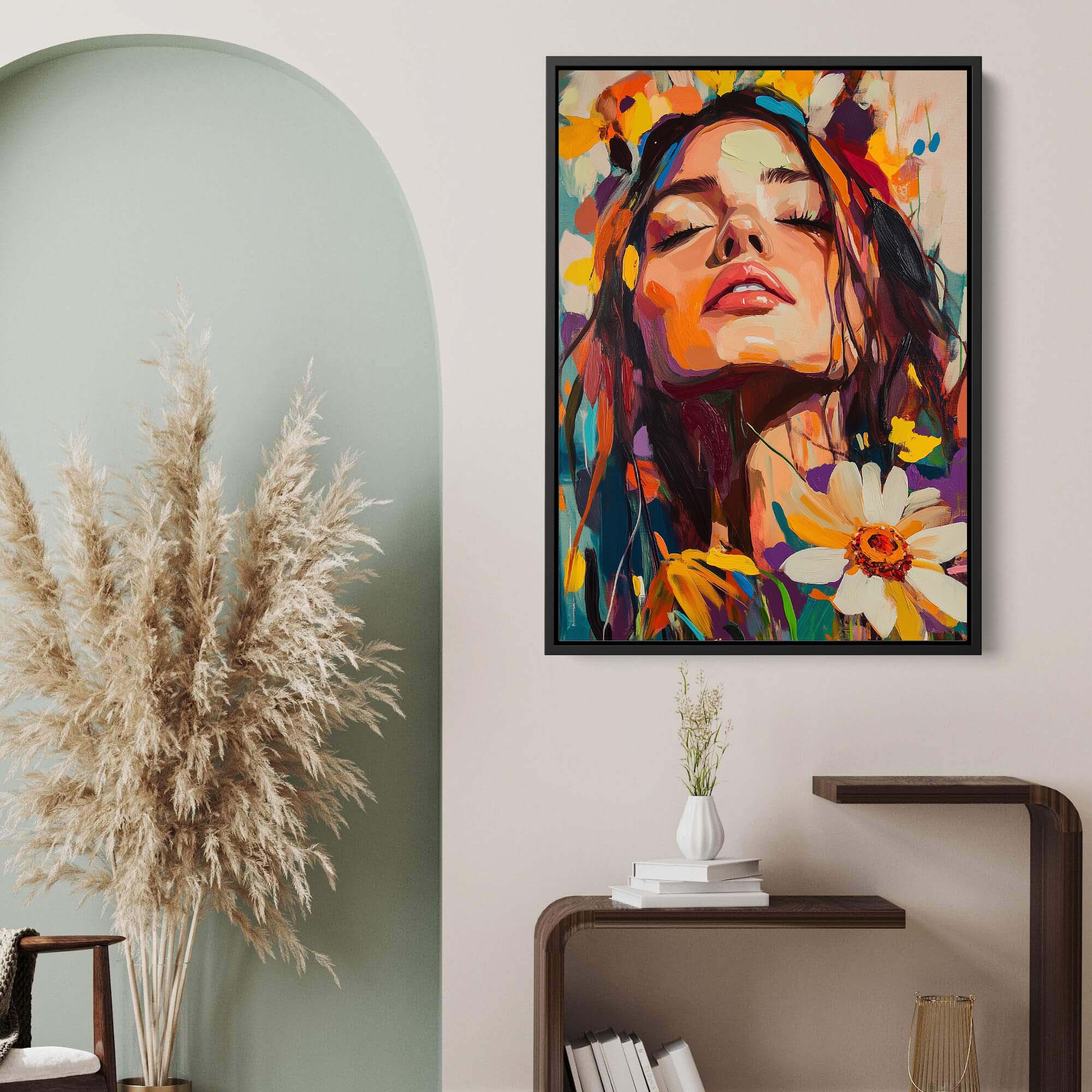 Head in the Flowers No2 Canvas Print Canvas Art Wildfrog Art