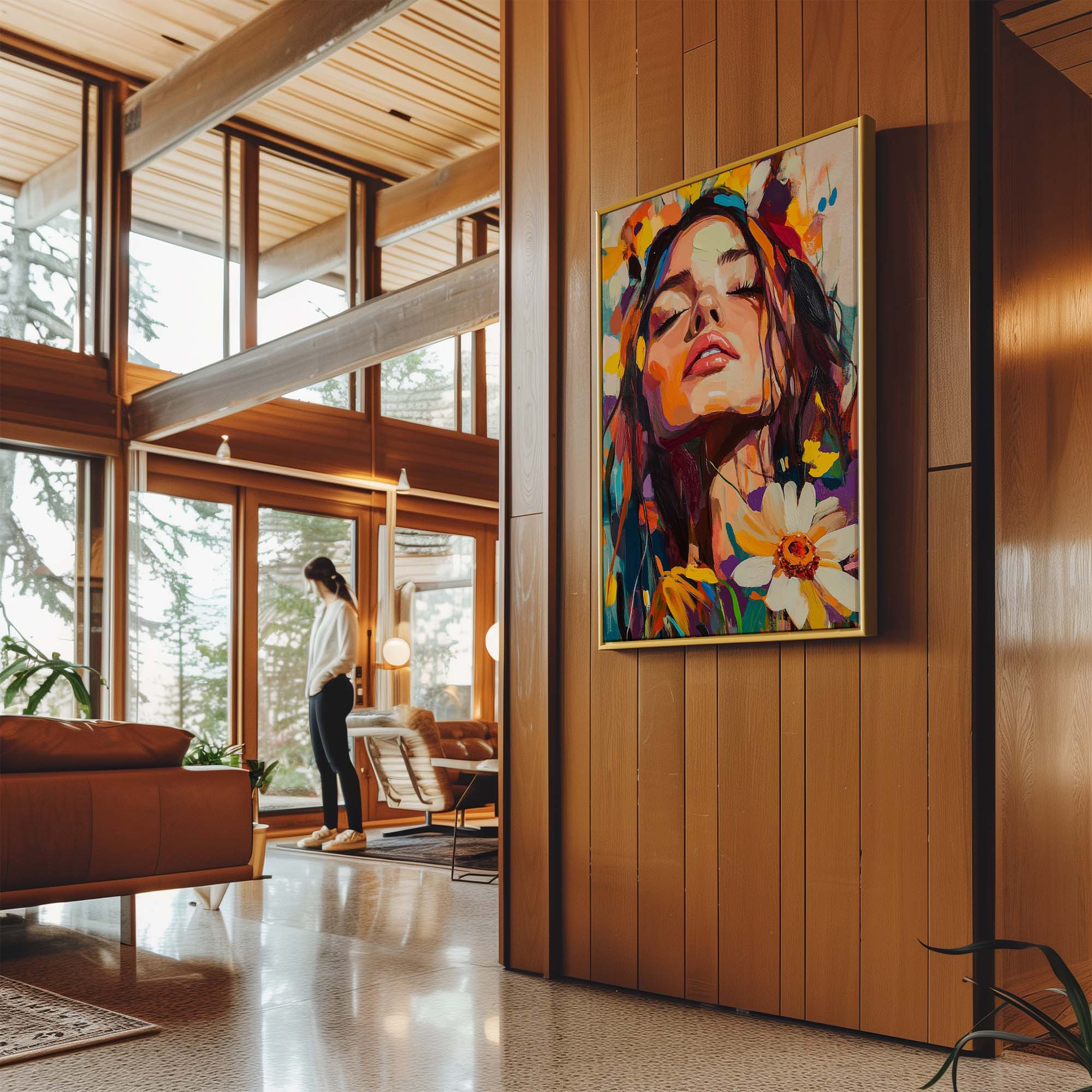 Head in the Flowers No2 Canvas Print Canvas Art Wildfrog Art