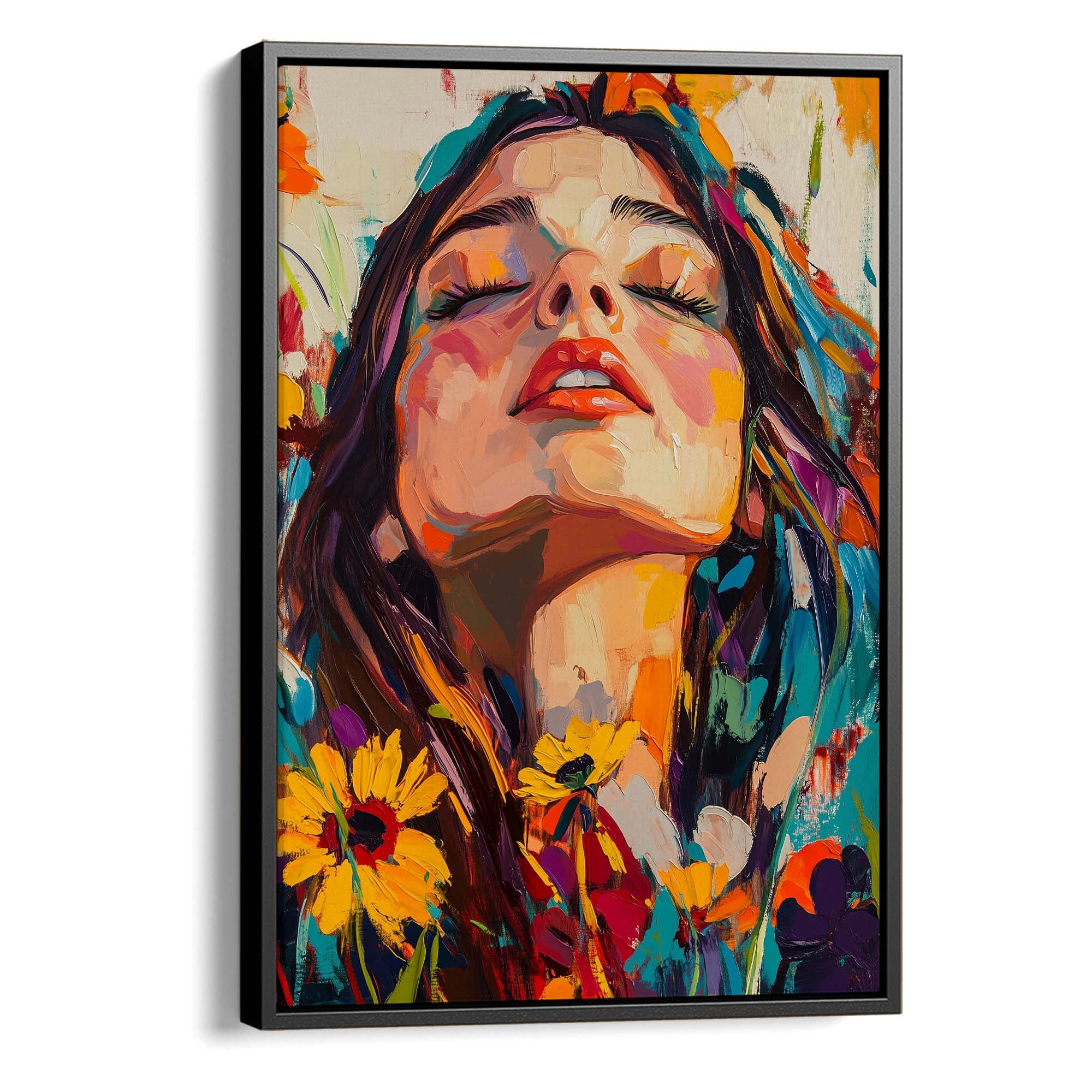 Head in the Flowers No3 Canvas Print Canvas Art Wildfrog Art