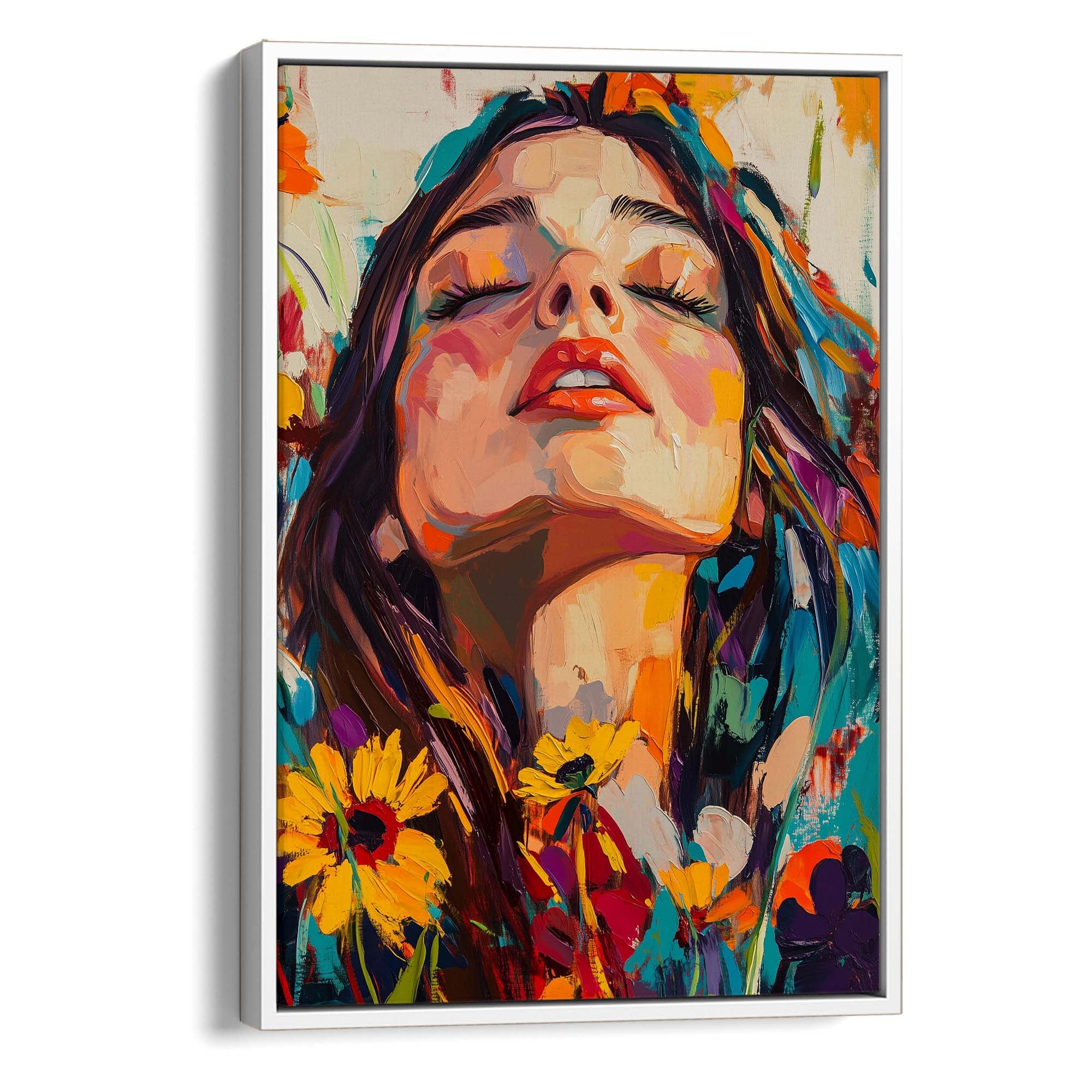 Head in the Flowers No3 Canvas Print Canvas Art Wildfrog Art