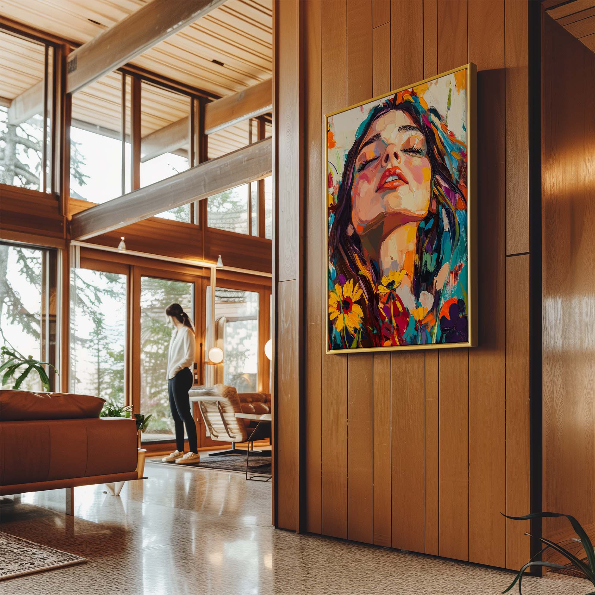 Head in the Flowers No3 Canvas Print Canvas Art Wildfrog Art