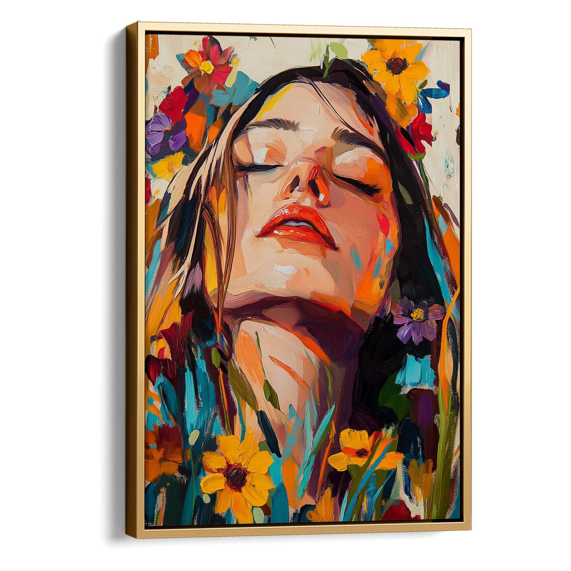 Head in the Flowers No4 Canvas Print Canvas Art Wildfrog Art