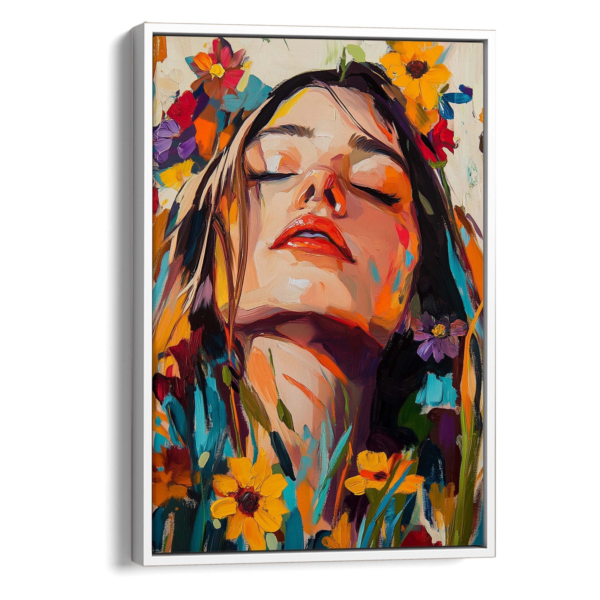 Head in the Flowers No4 Canvas Print Canvas Art Wildfrog Art