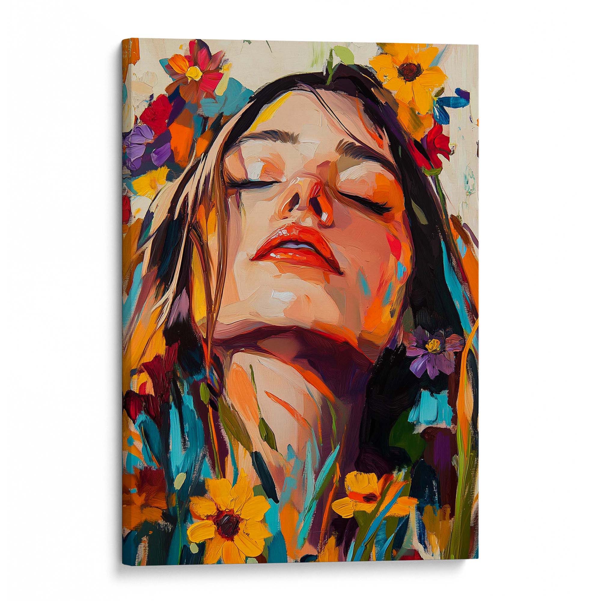 Head in the Flowers No4 Canvas Print Canvas Art Wildfrog Art