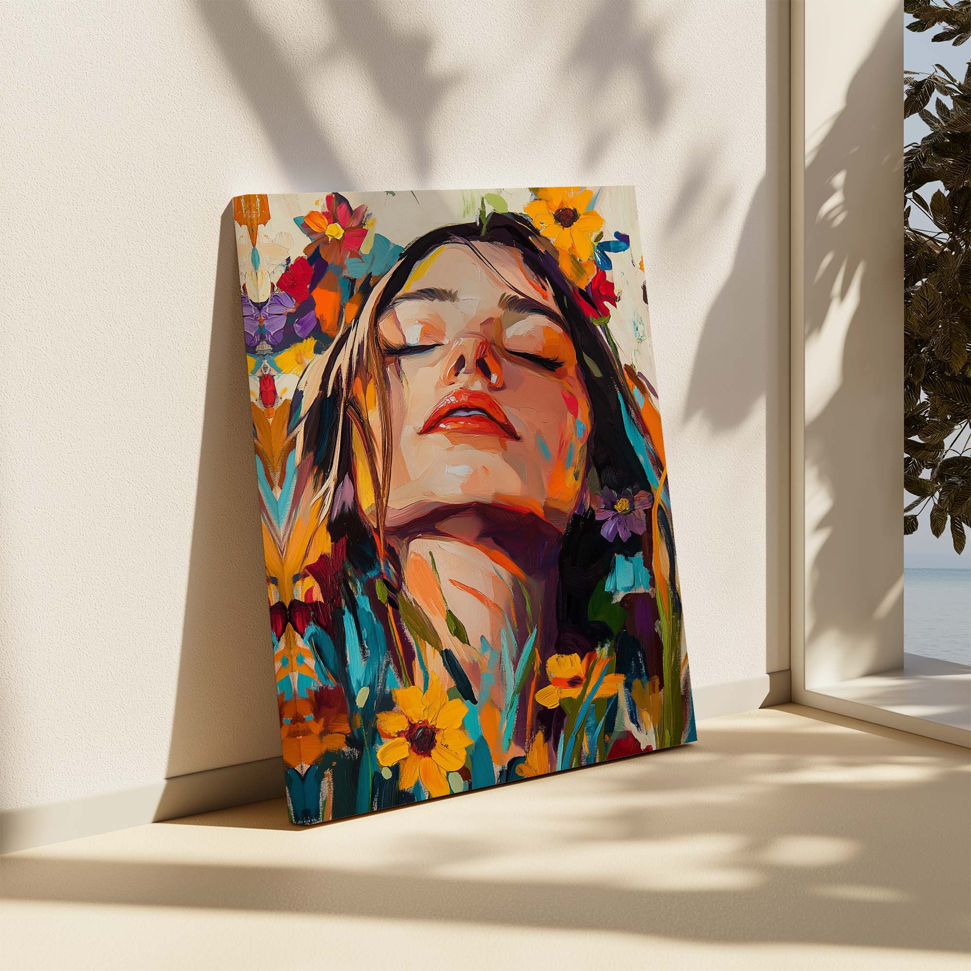 Head in the Flowers No4 Canvas Print Canvas Art Wildfrog Art