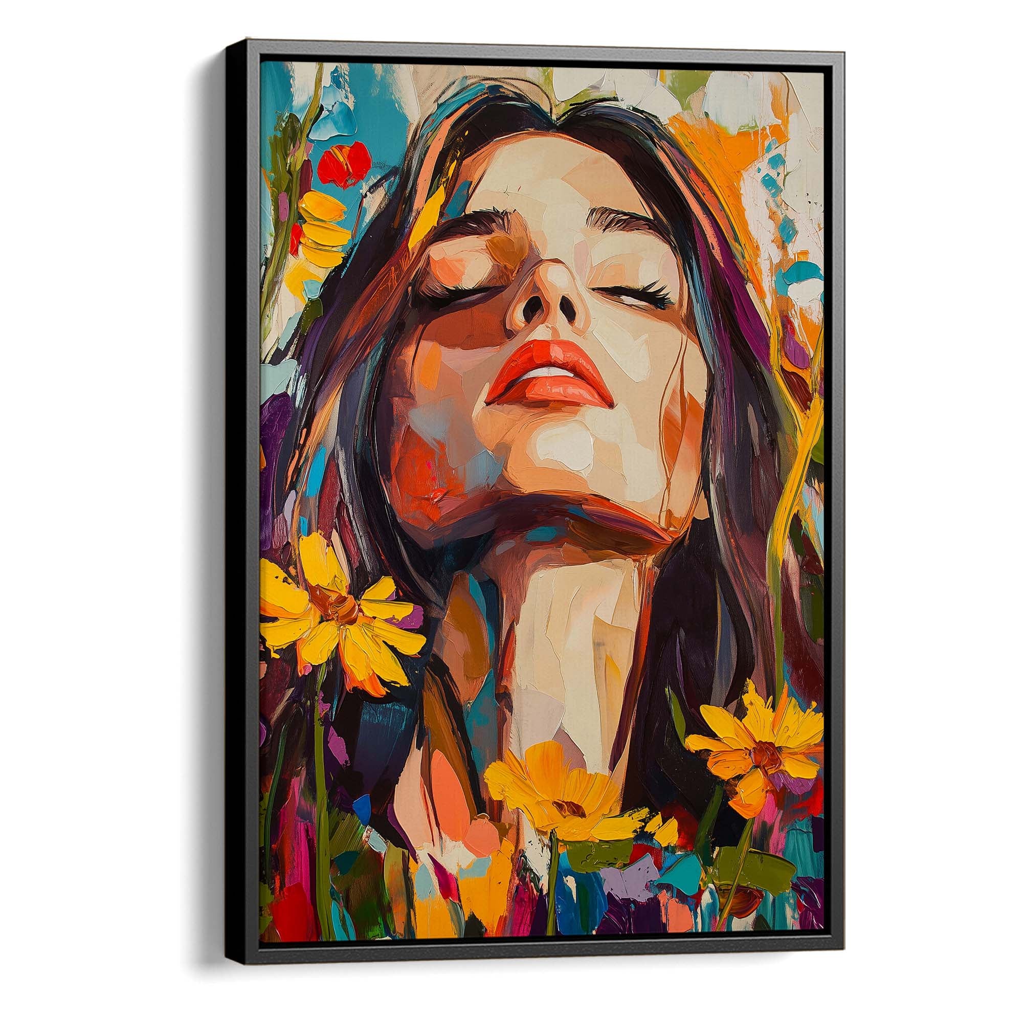 Head in the Flowers Canvas Print Canvas Art Wildfrog Art