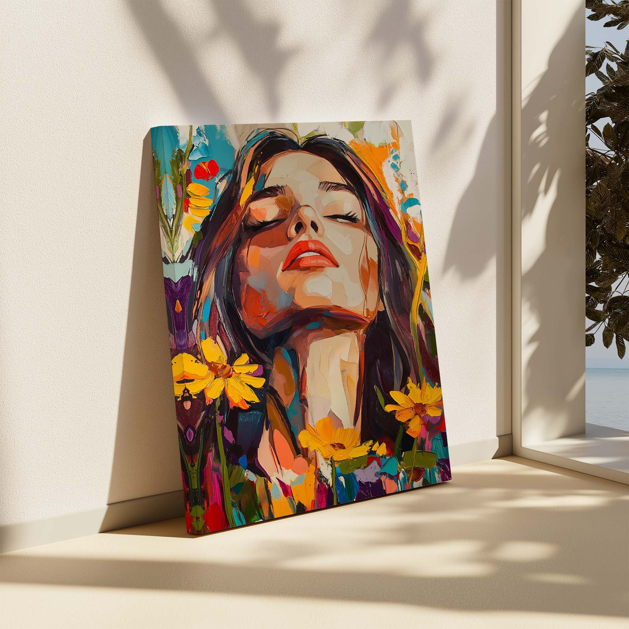 Head in the Flowers Canvas Print Canvas Art Wildfrog Art