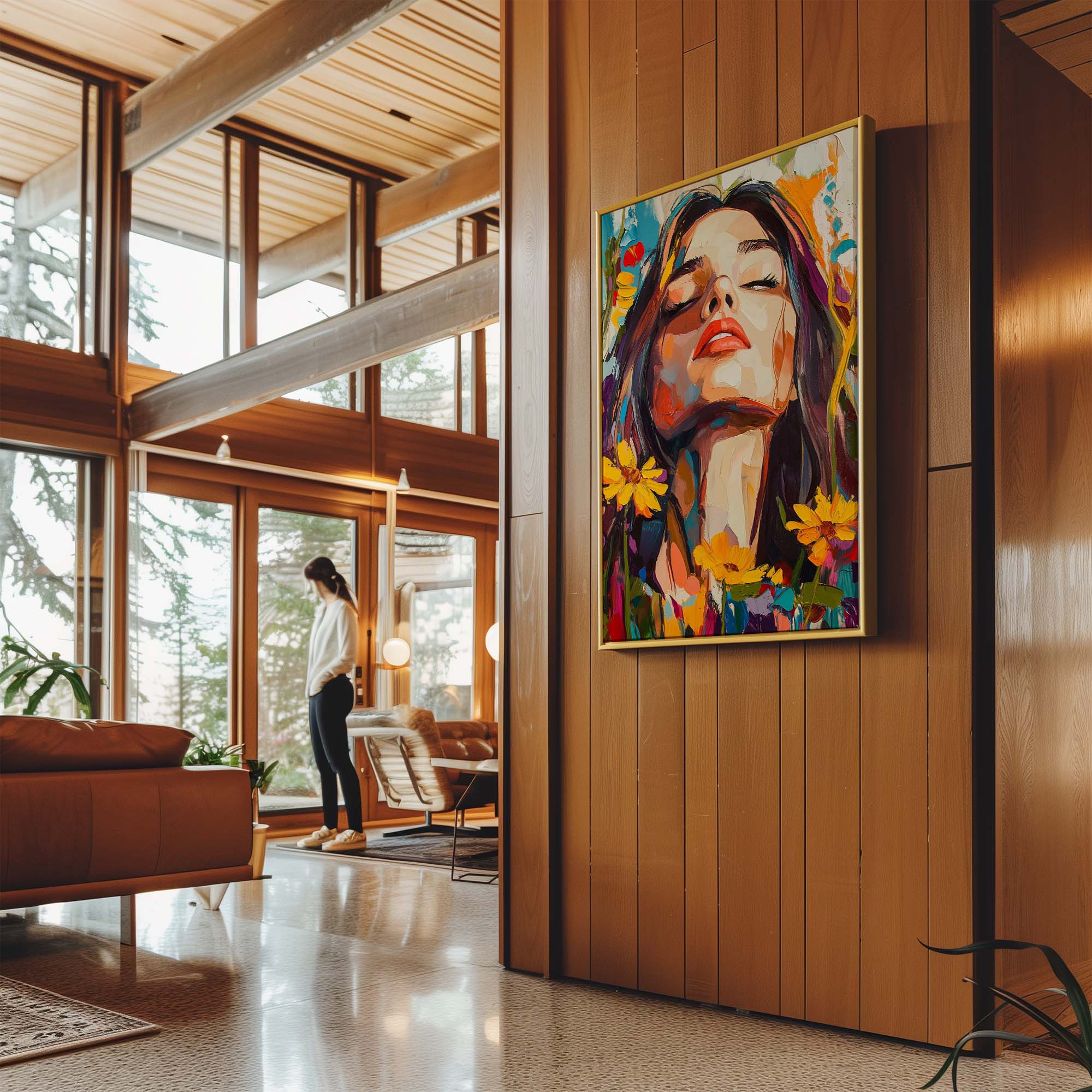 Head in the Flowers Canvas Print Canvas Art Wildfrog Art