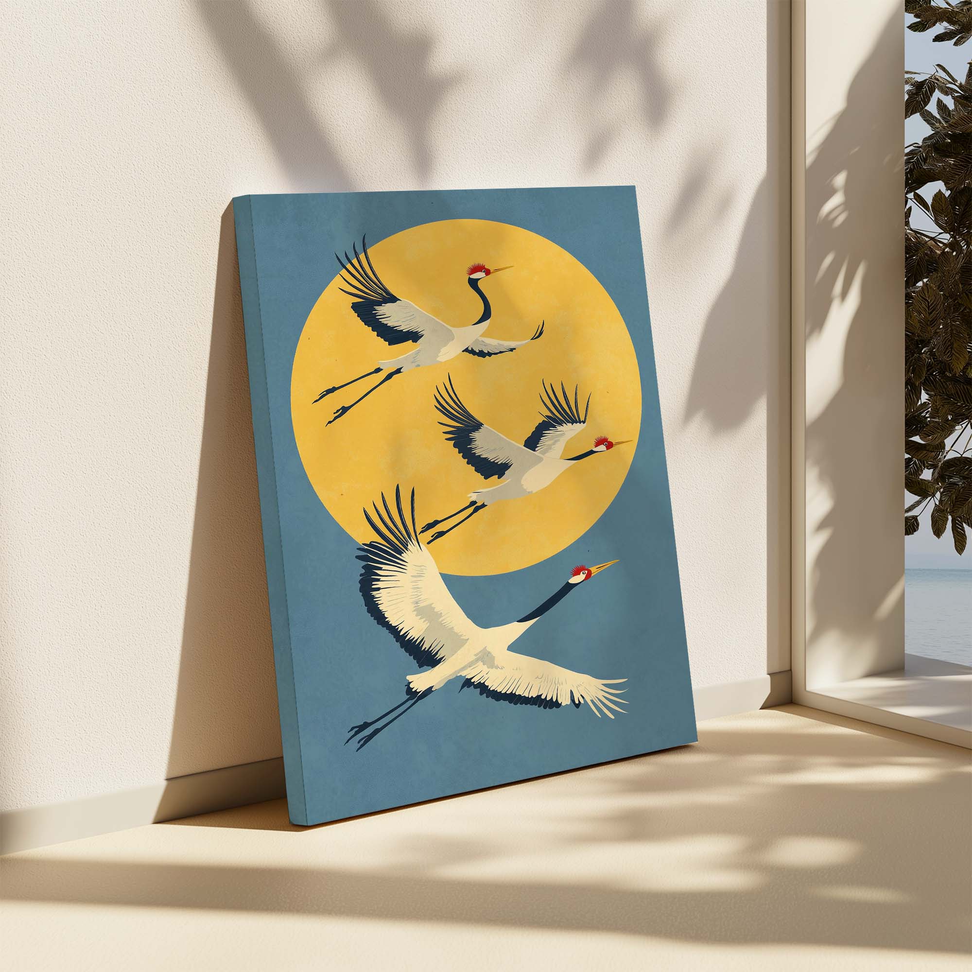 Japandi Cranes Canvas Print Canvas Art Wildfrog Art