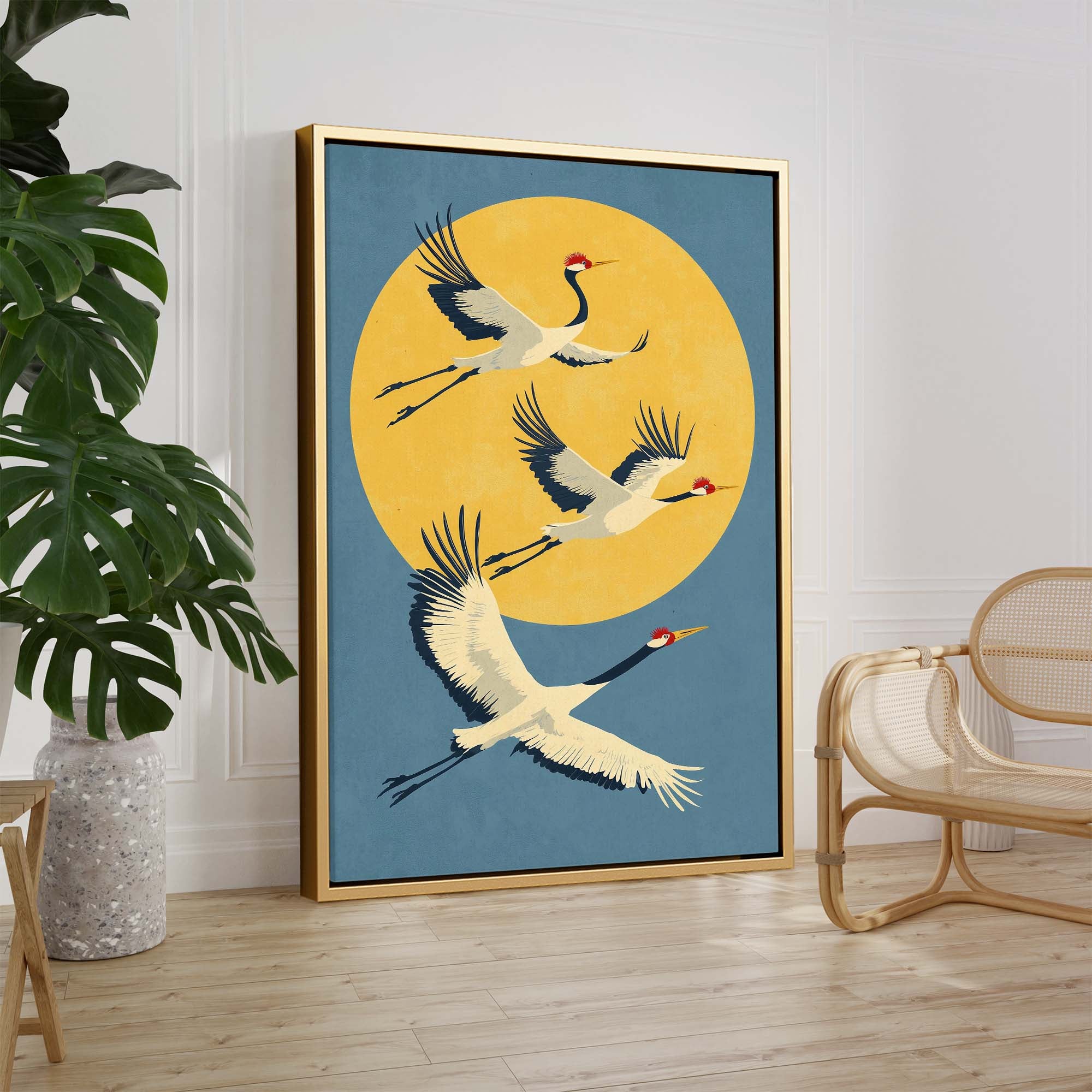 Japandi Cranes Canvas Print Canvas Art Wildfrog Art