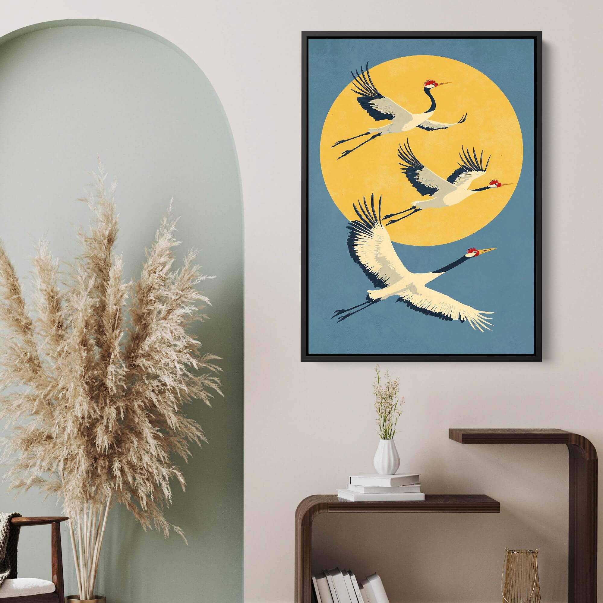 Japandi Cranes Canvas Print Canvas Art Wildfrog Art