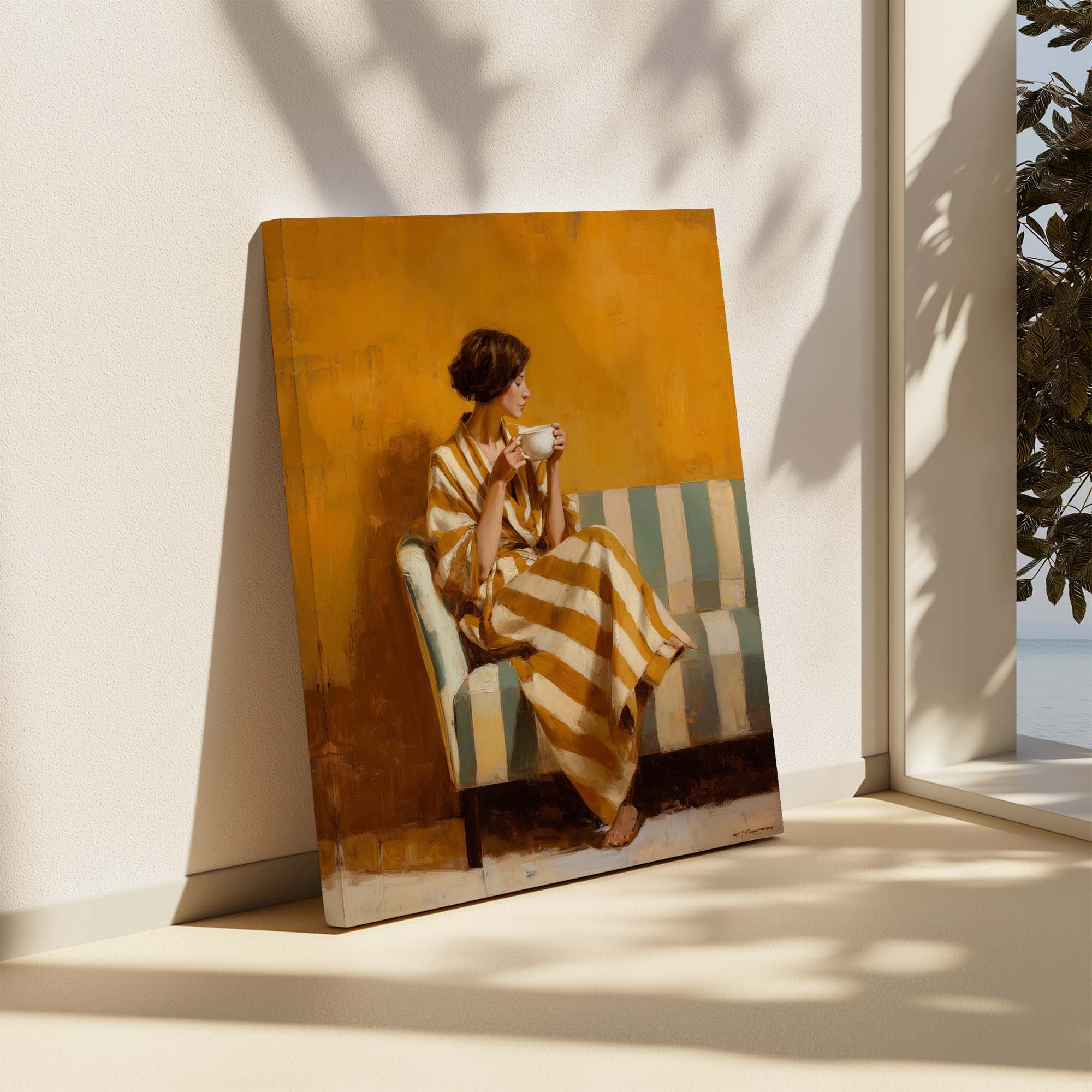 Lady in Stripes Canvas Print