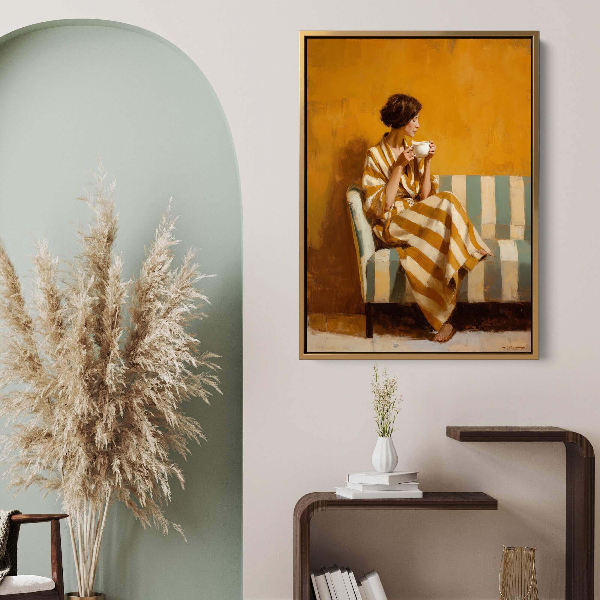 Lady in Stripes Canvas Print