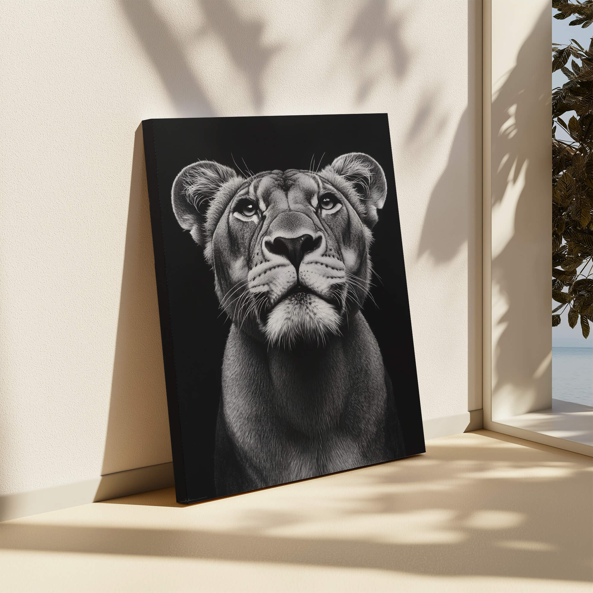 Lioness Looking Up Canvas Print Canvas Art Wildfrog Art