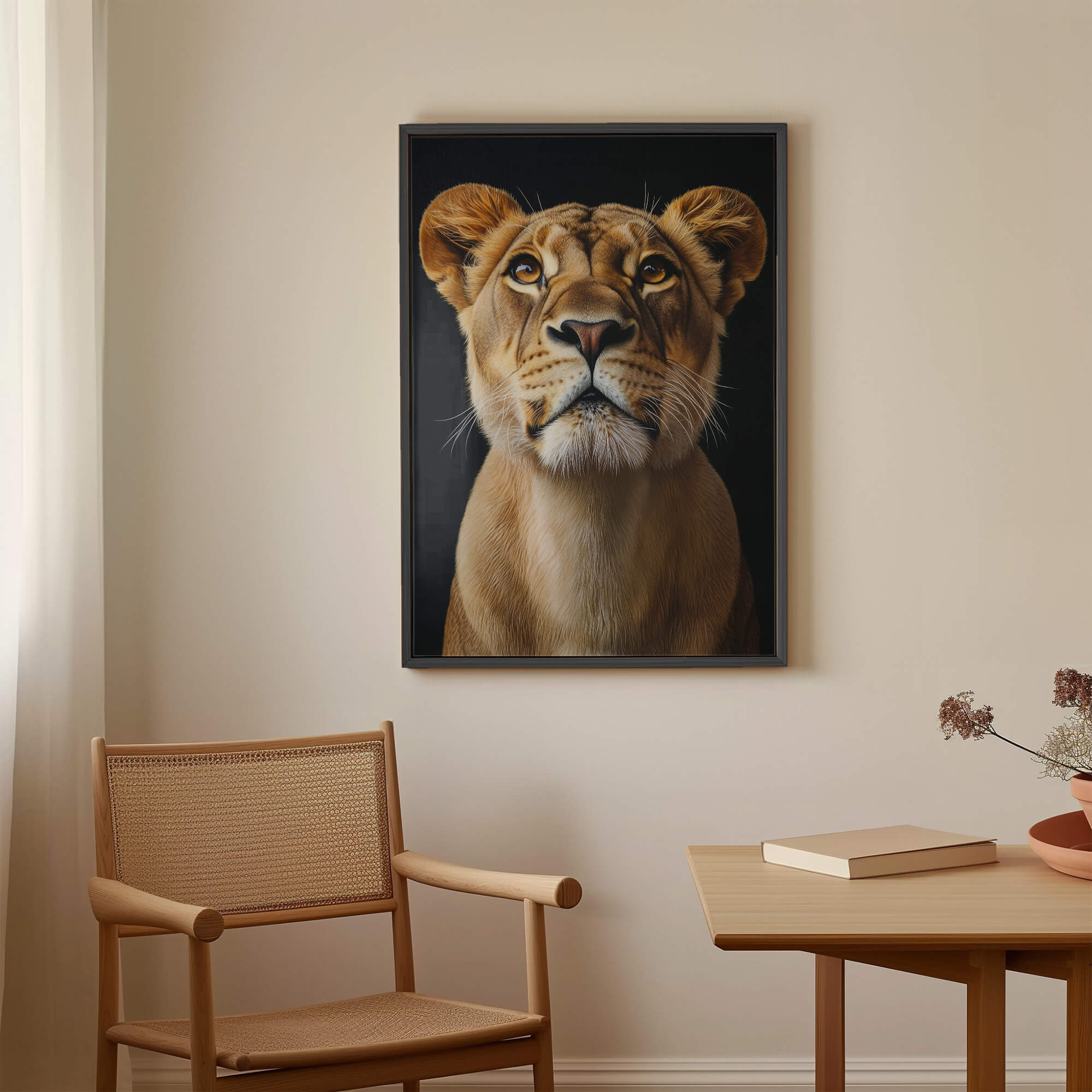Lion Looking Up Canvas Print Canvas Art Wildfrog Art