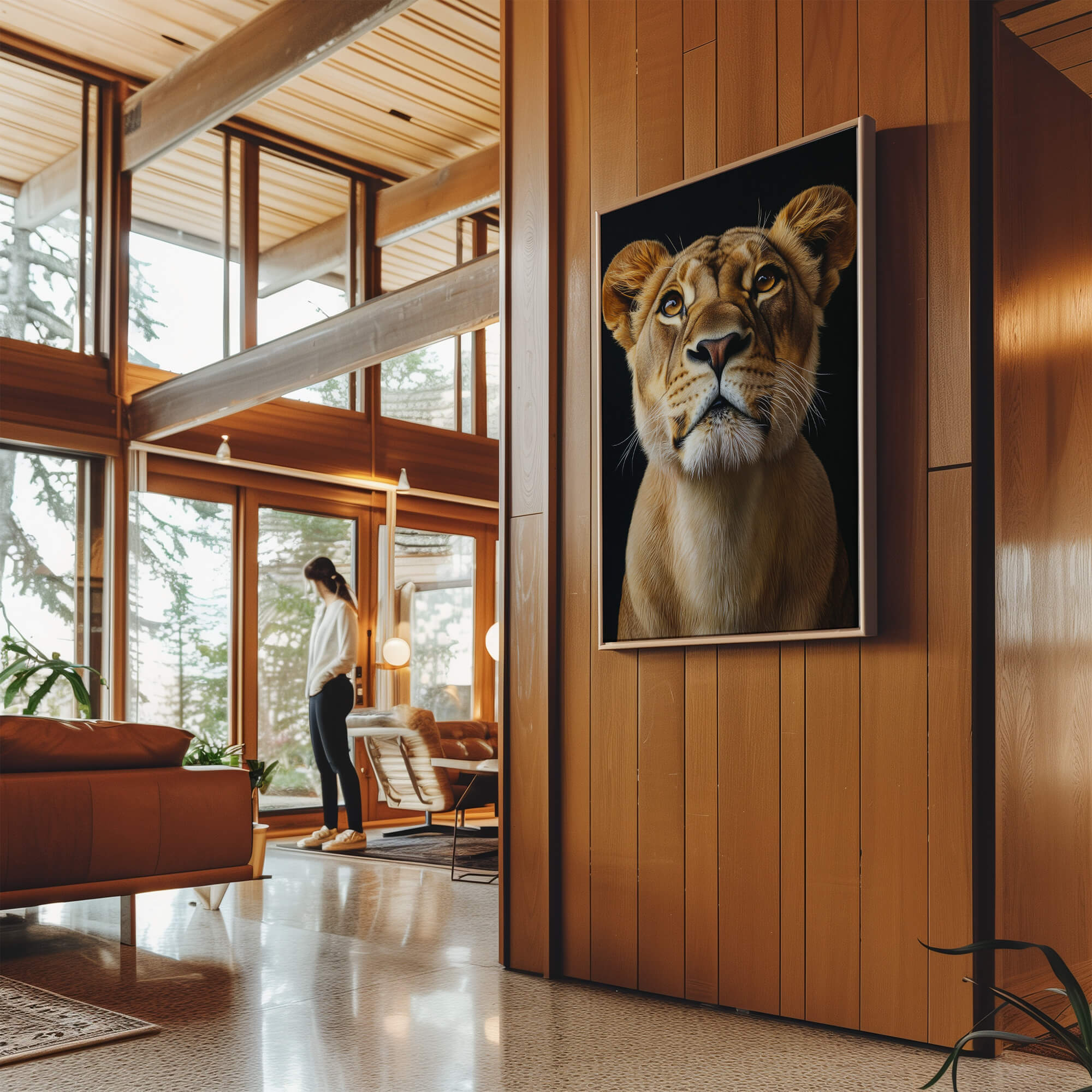 Lion Looking Up Canvas Print Canvas Art Wildfrog Art