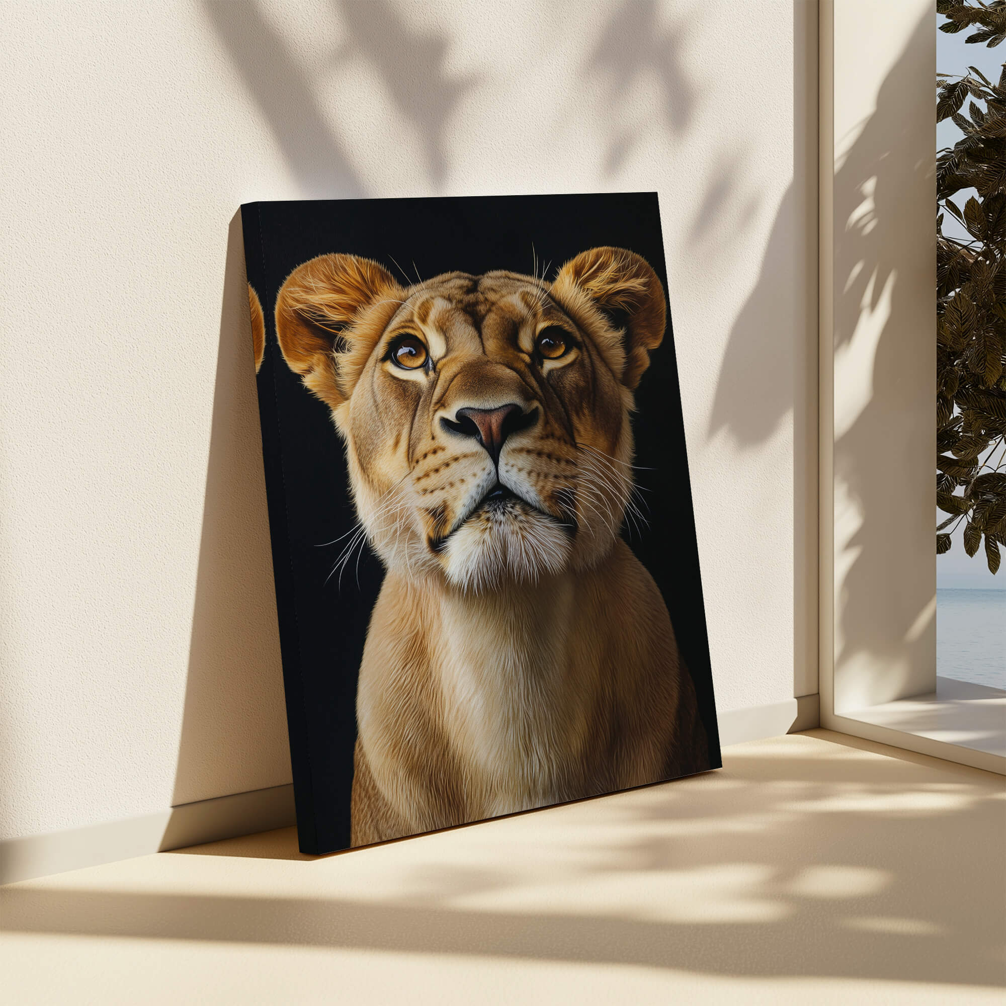 Lion Looking Up Canvas Print Canvas Art Wildfrog Art