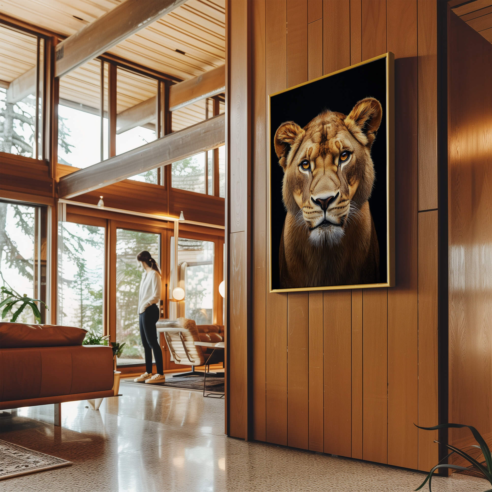 Lioness Portrait Amber Eyes Canvas Print Canvas Art Wildfrog Art