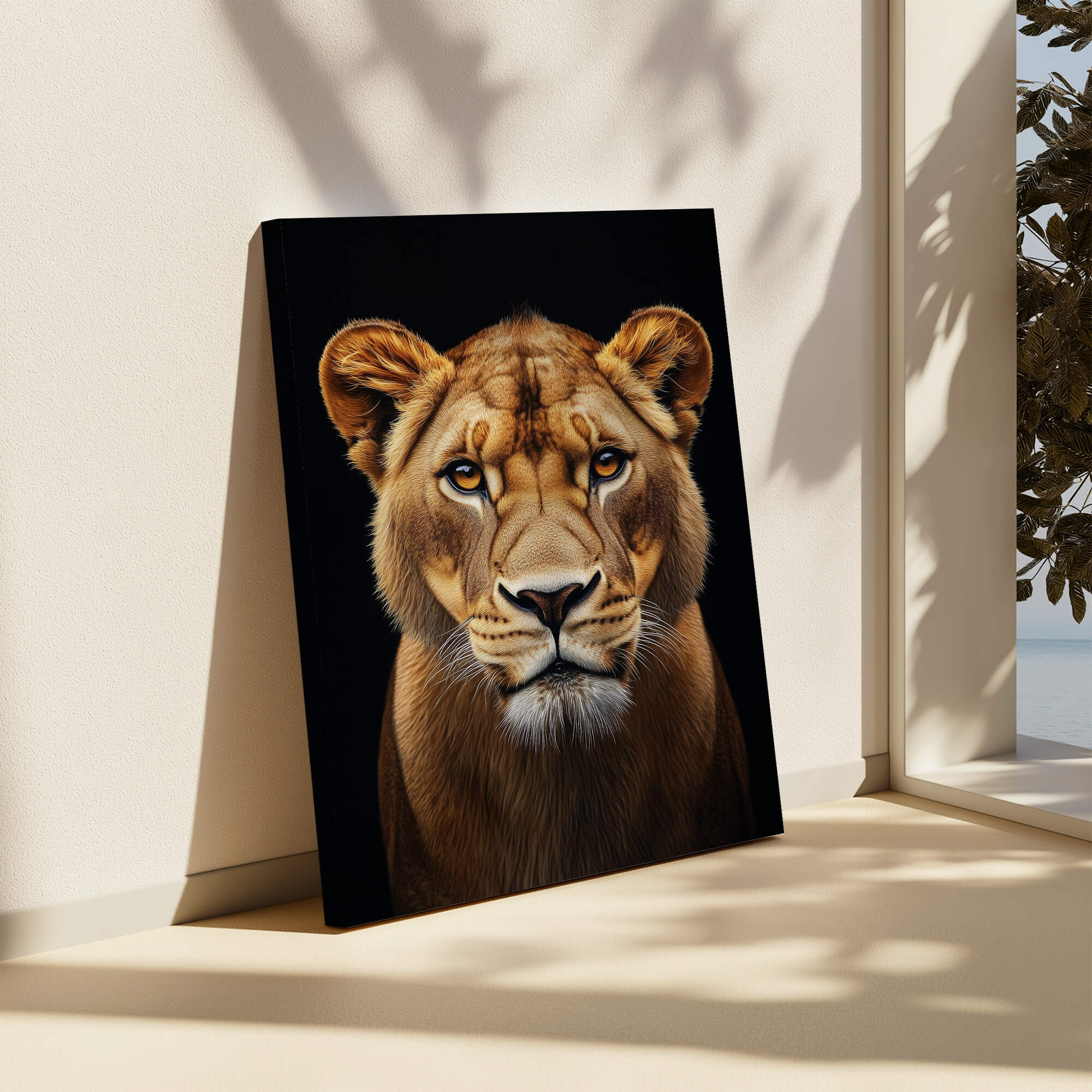 Lioness Portrait Amber Eyes Canvas Print Canvas Art Wildfrog Art