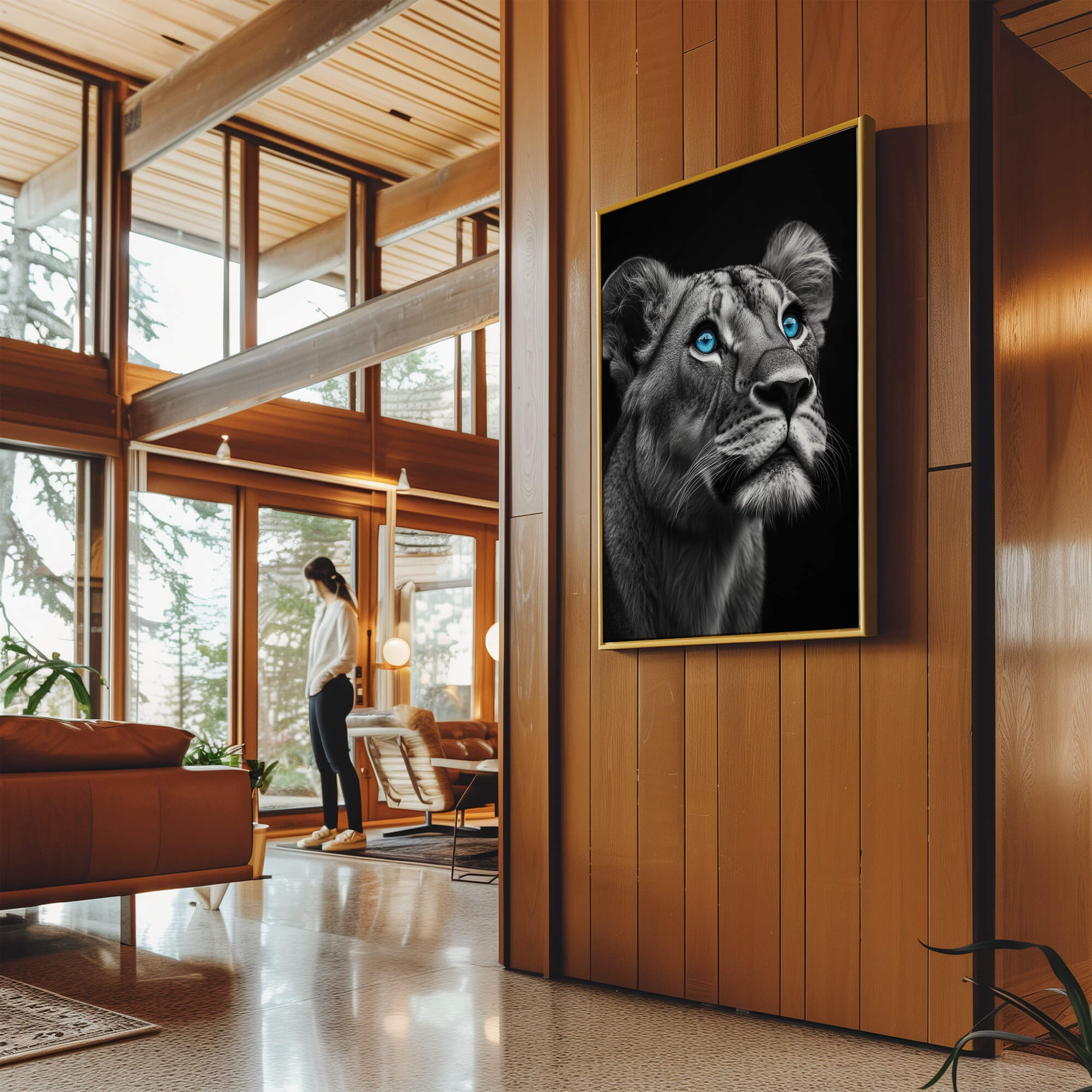 Lioness with Blue Eyes Side View Canvas Print Canvas Art Wildfrog Art