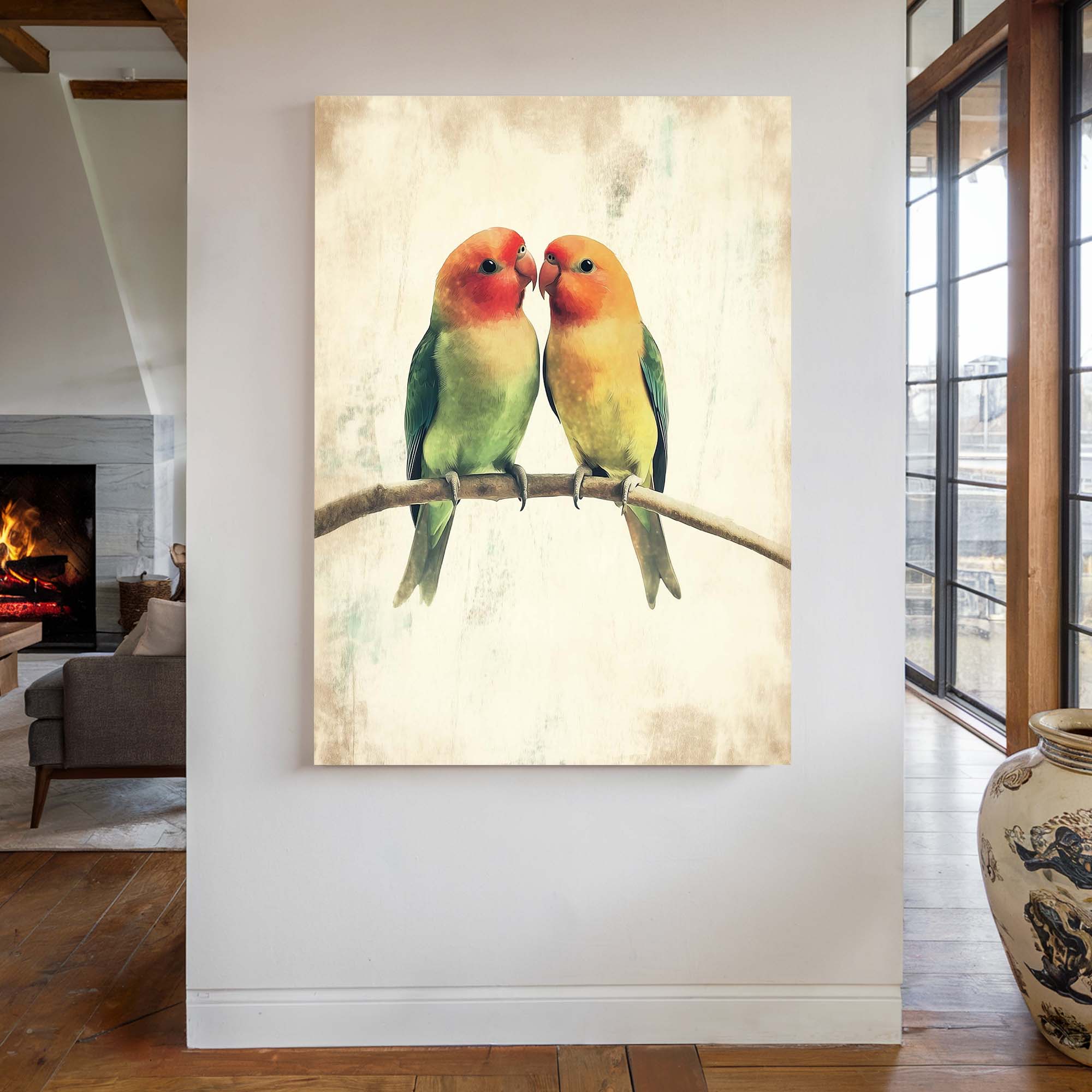Lovebird Together Canvas Print