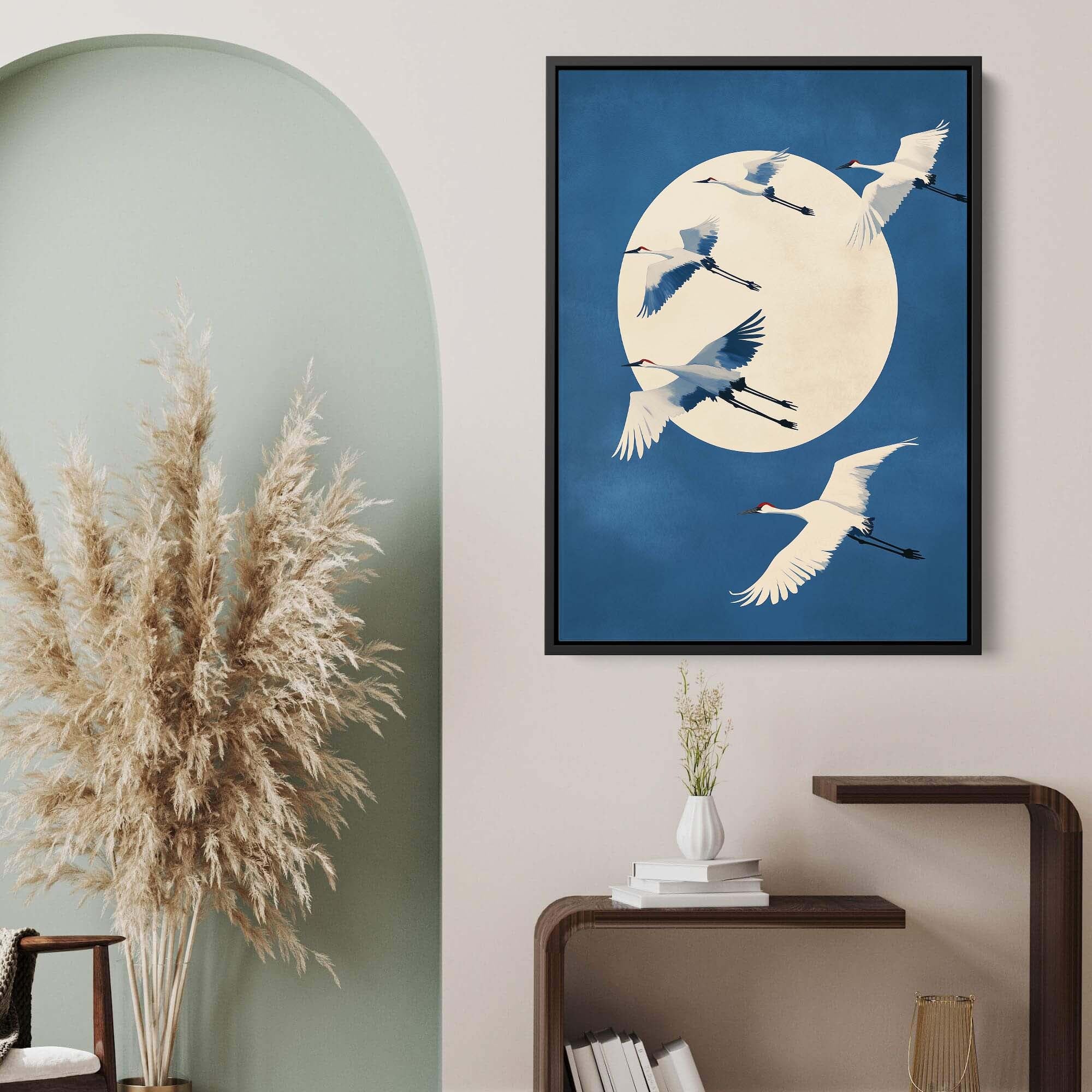 Midnight Cranes Canvas Print