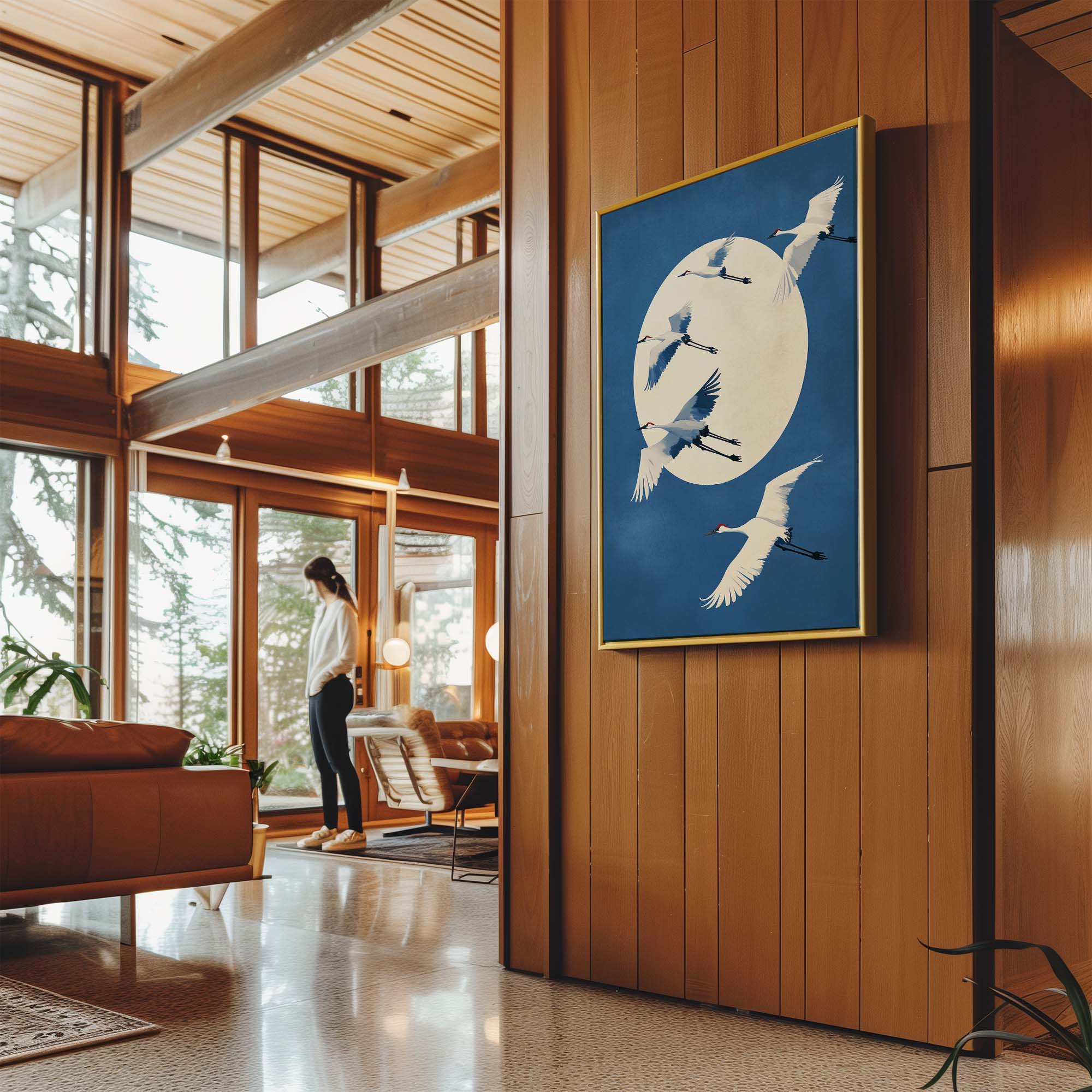 Midnight Cranes Canvas Print