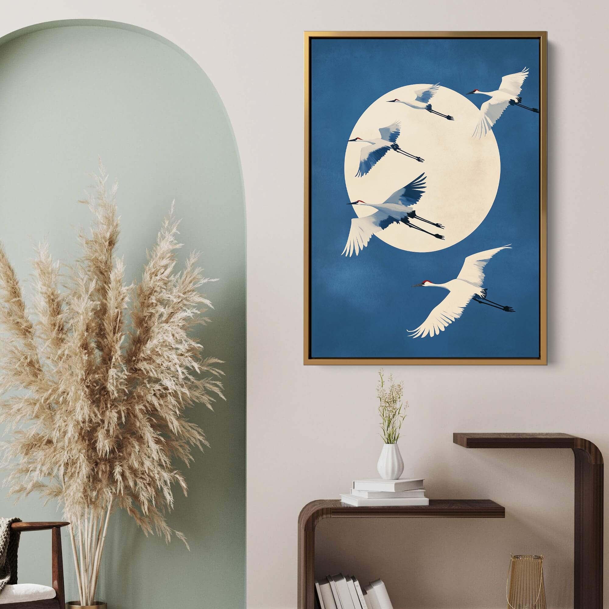 Midnight Cranes Canvas Print