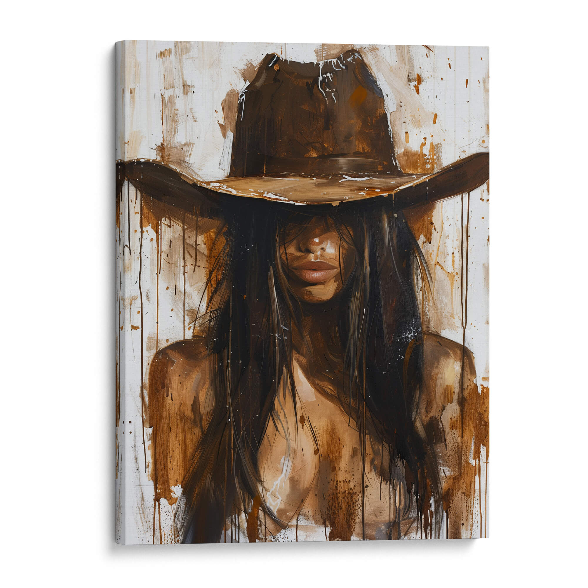 Mysterious Cowgirl Portrait Canvas Print