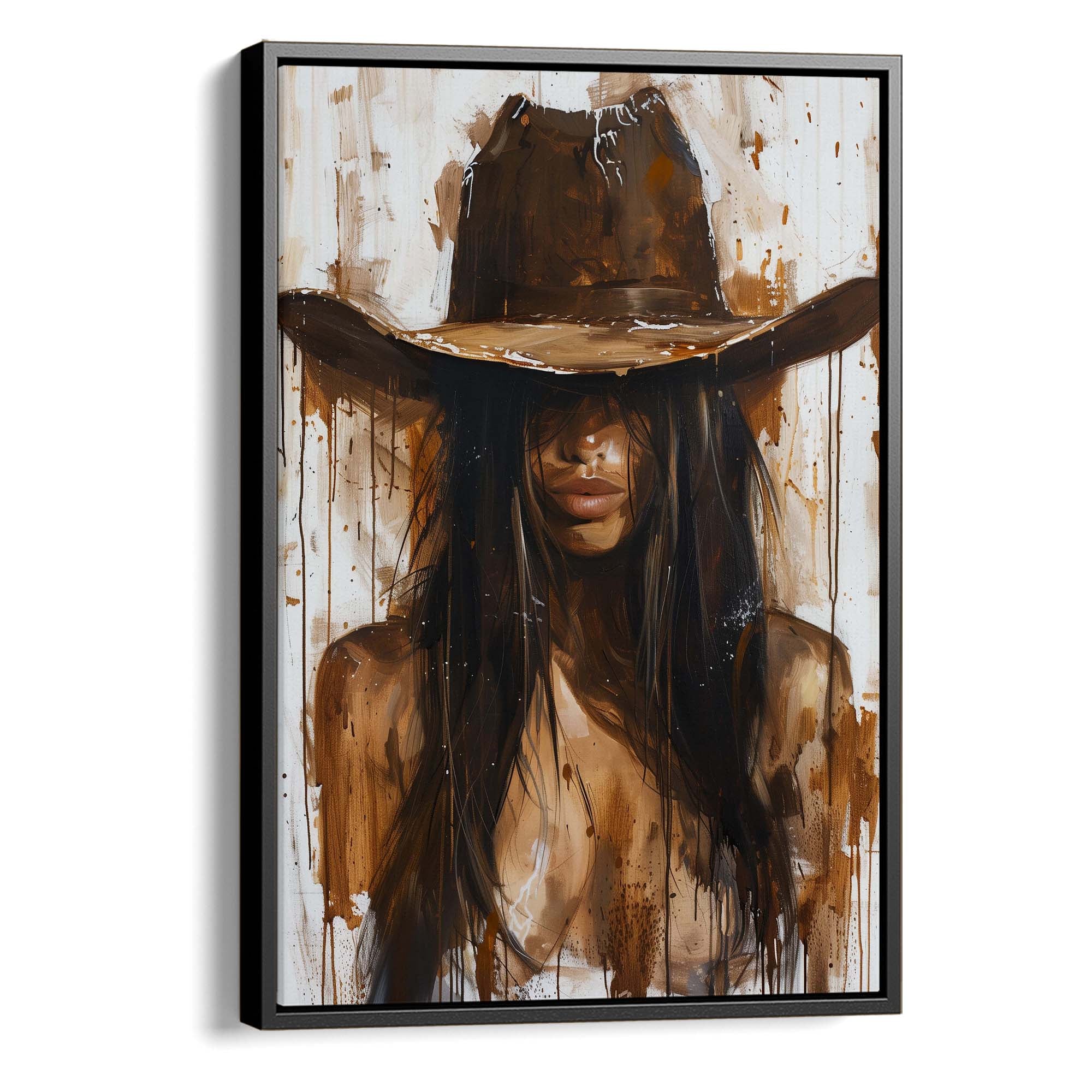 Mysterious Cowgirl Portrait Canvas Print