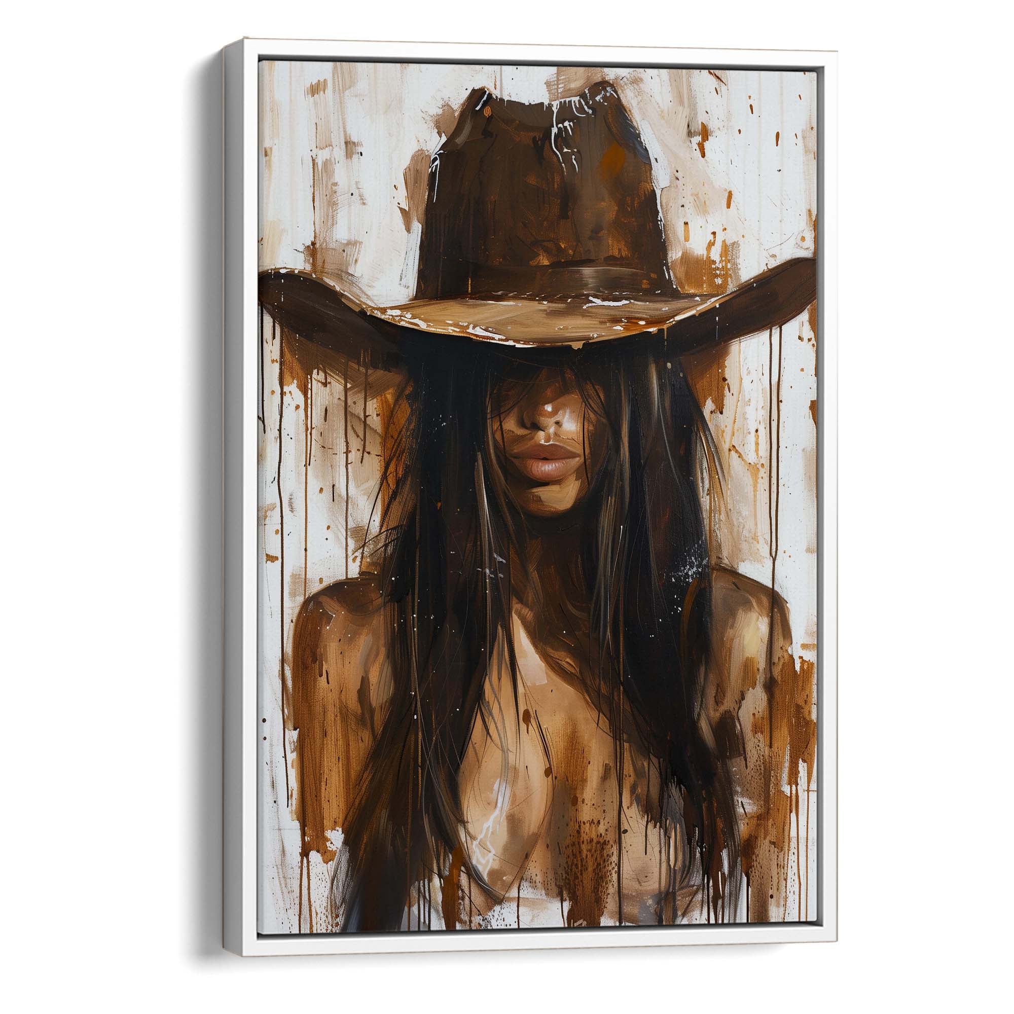 Mysterious Cowgirl Portrait Canvas Print