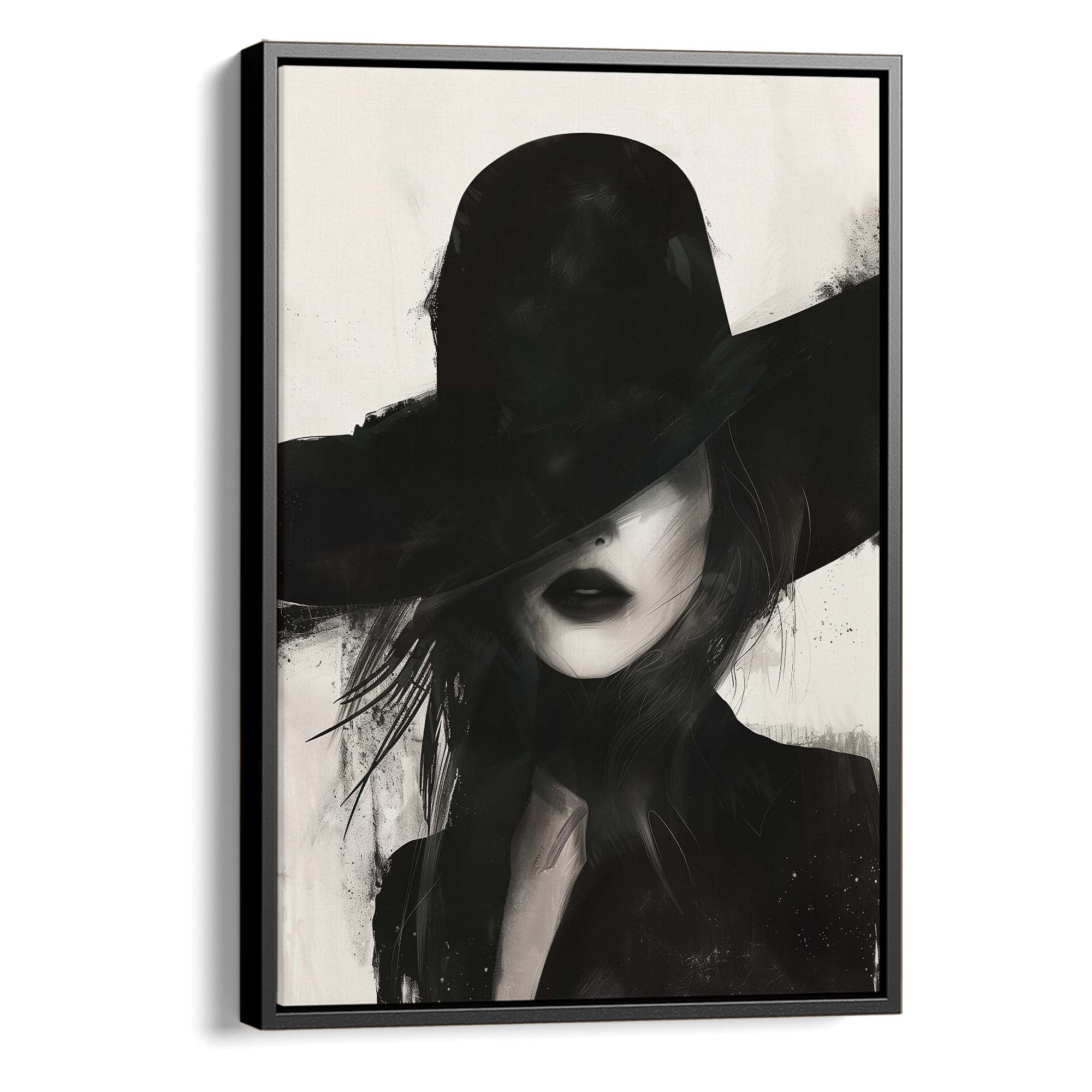 Nari Vondel 抽象画 黒フレーム付き Noir Femme Canvas Print