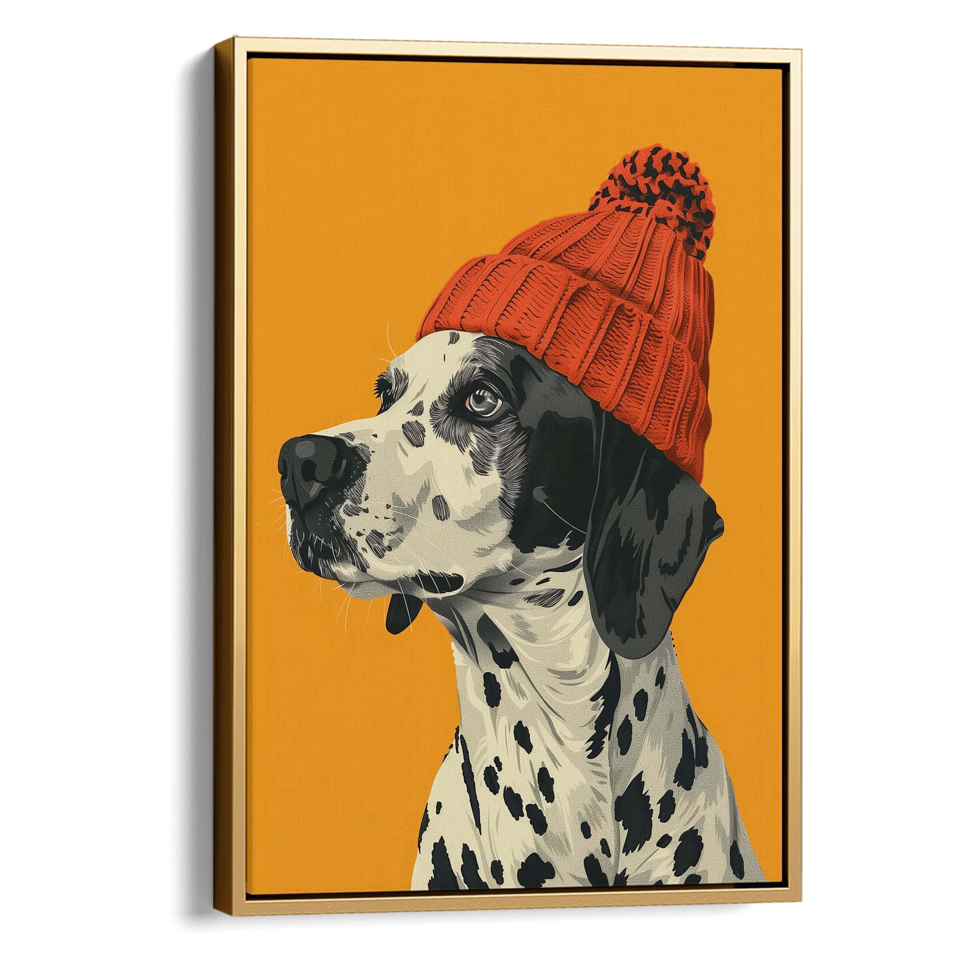 Orange Beanie Dalmatian Canvas Print