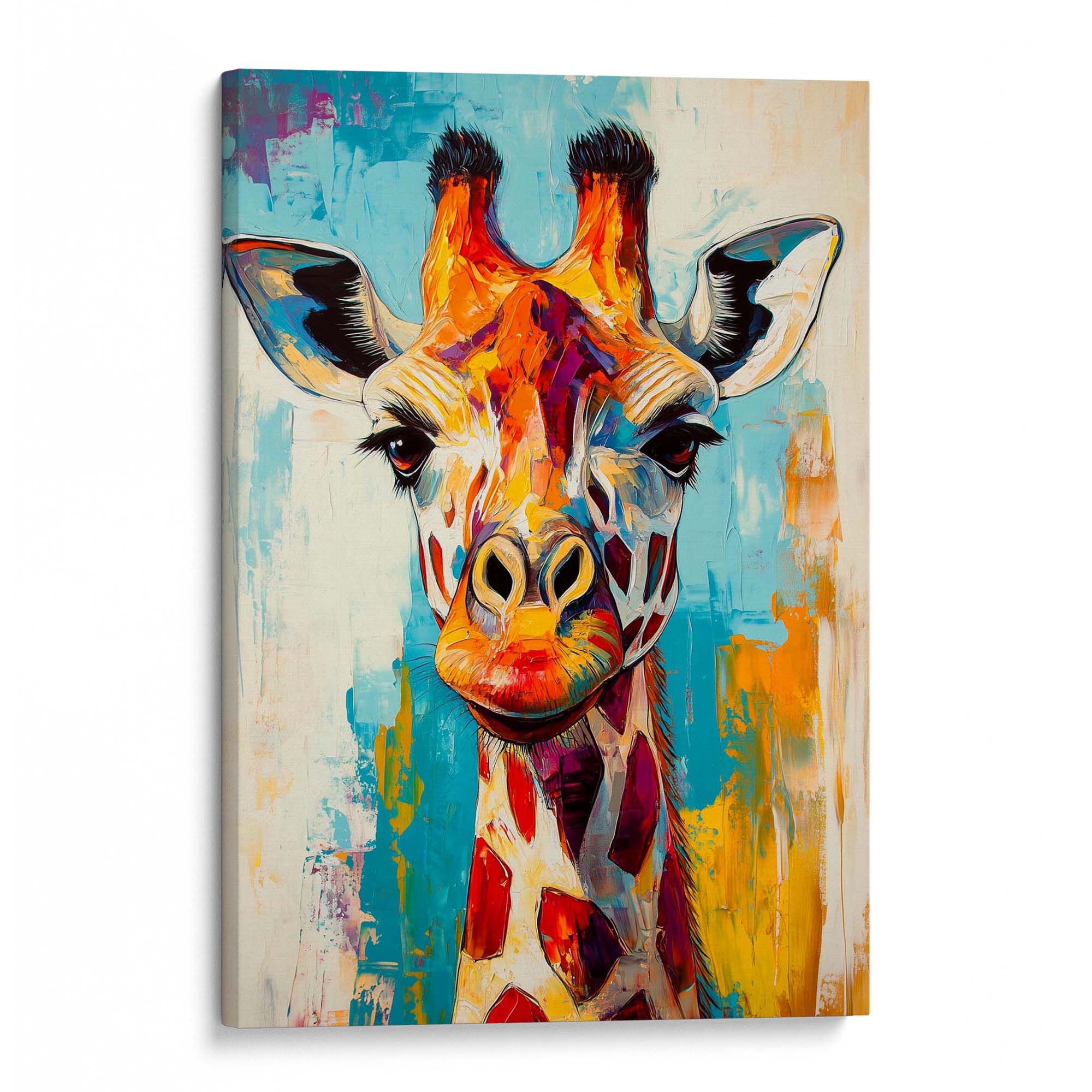 Painted Giraffe Canvas Print Canvas Art Wildfrog Art