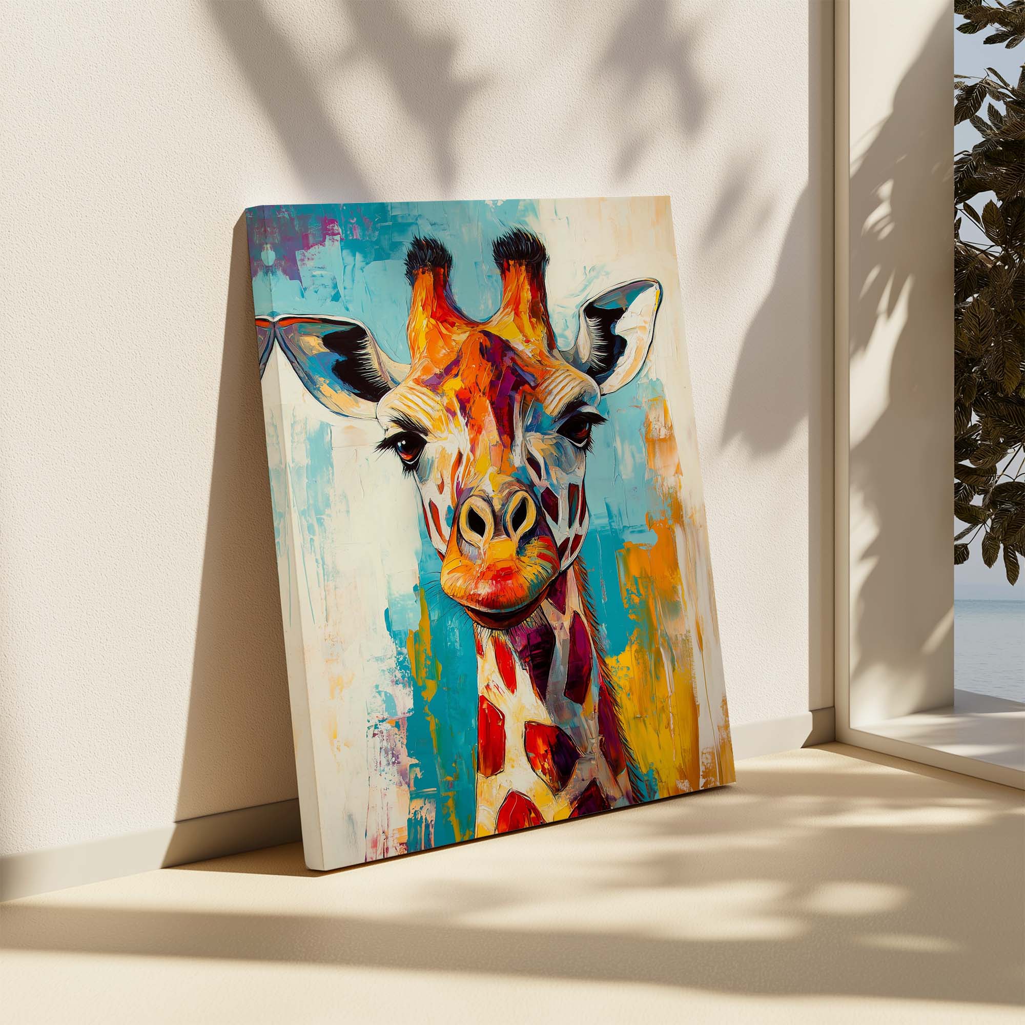 Painted Giraffe Canvas Print Canvas Art Wildfrog Art