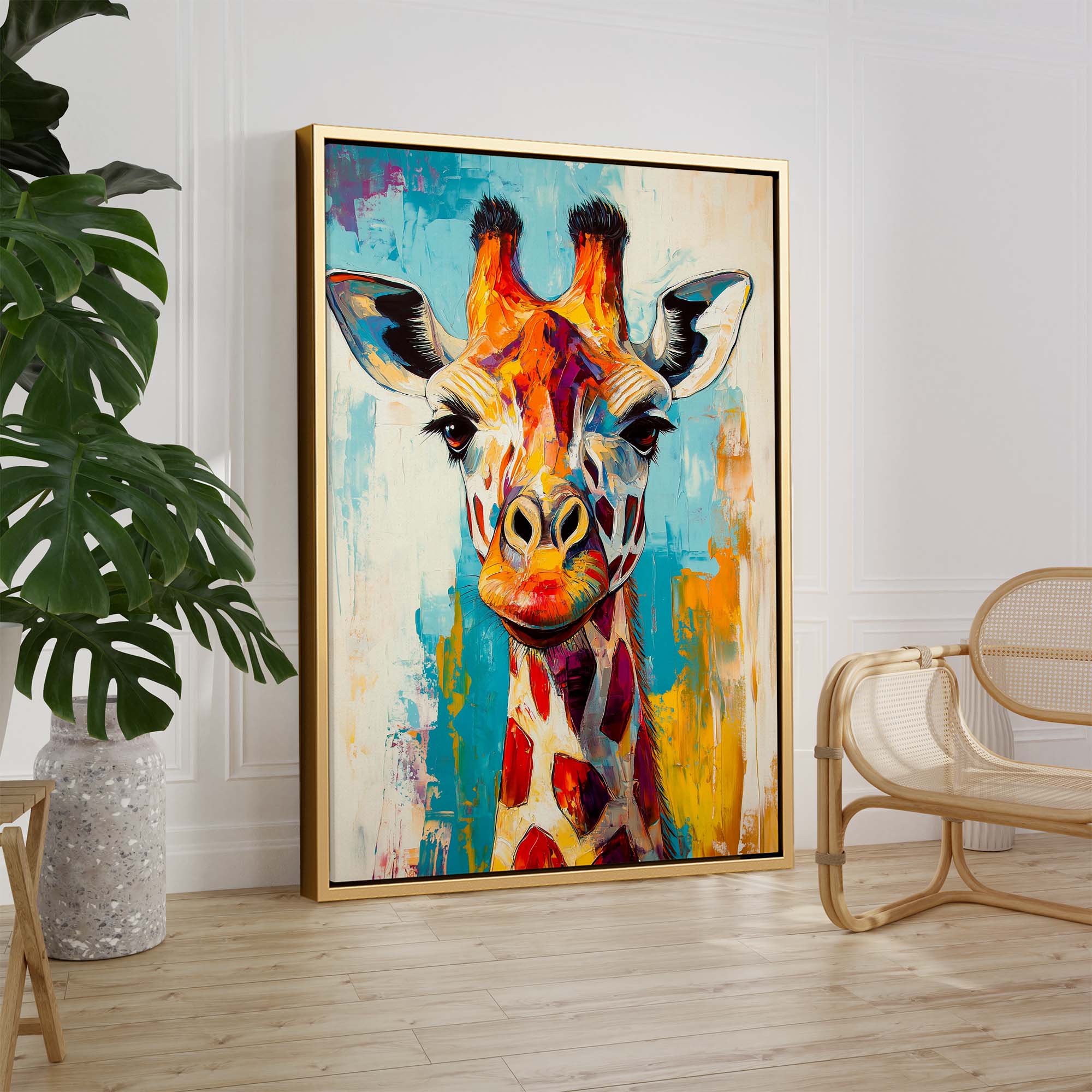 Painted Giraffe Canvas Print Canvas Art Wildfrog Art