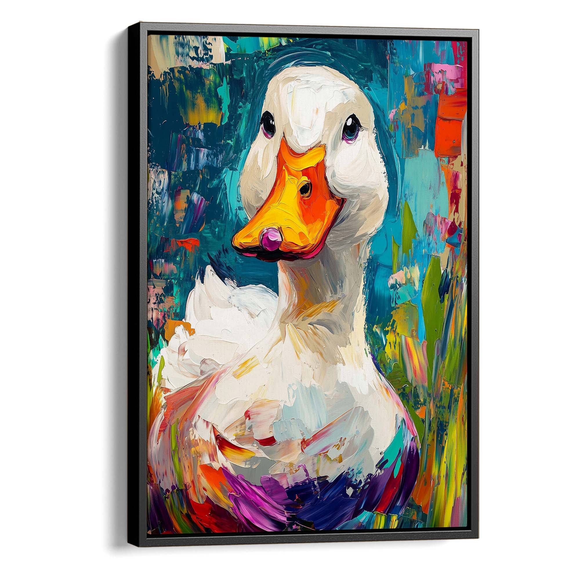 Painted White Duck Canvas Print Canvas Art Wildfrog Art