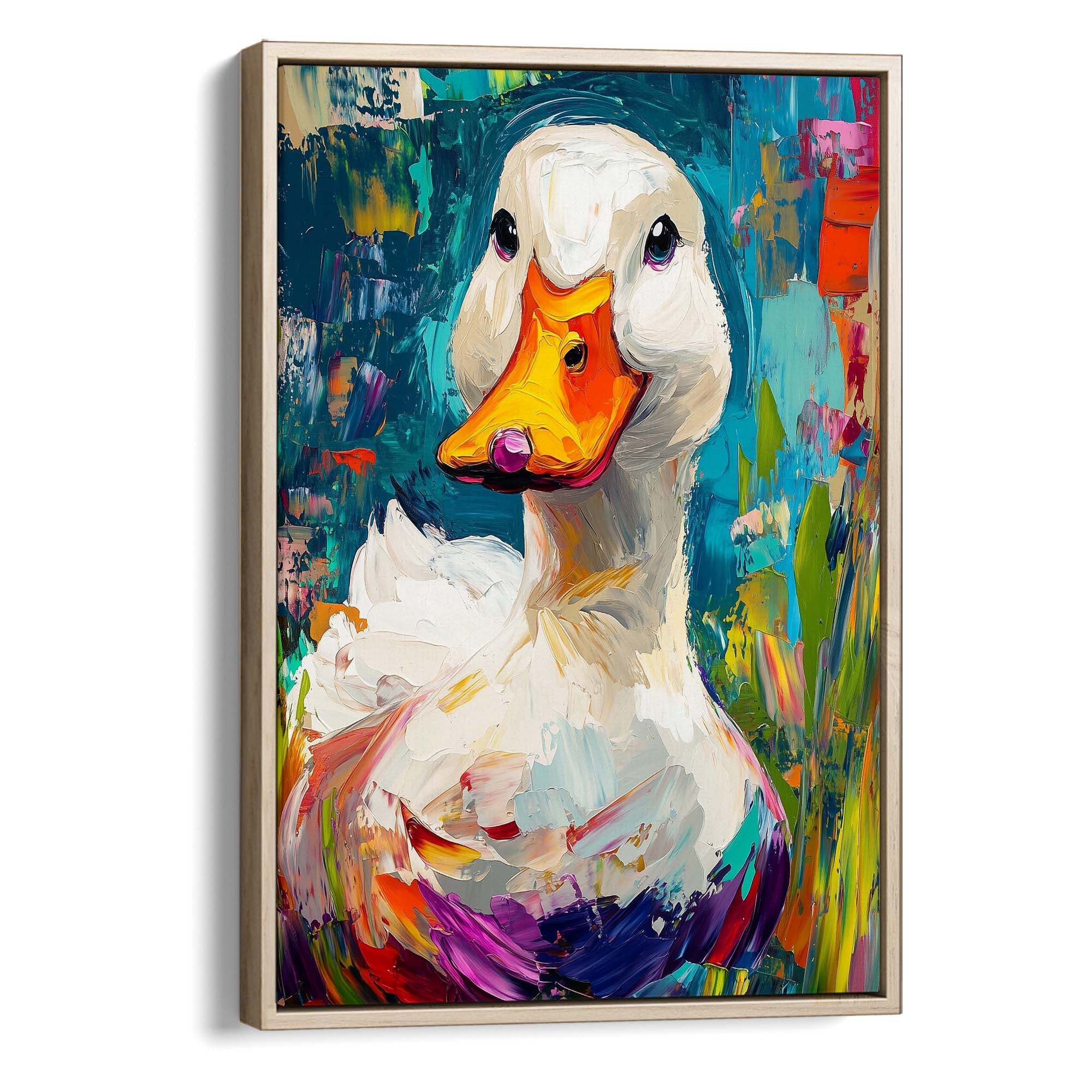 Painted White Duck Canvas Print Canvas Art Wildfrog Art