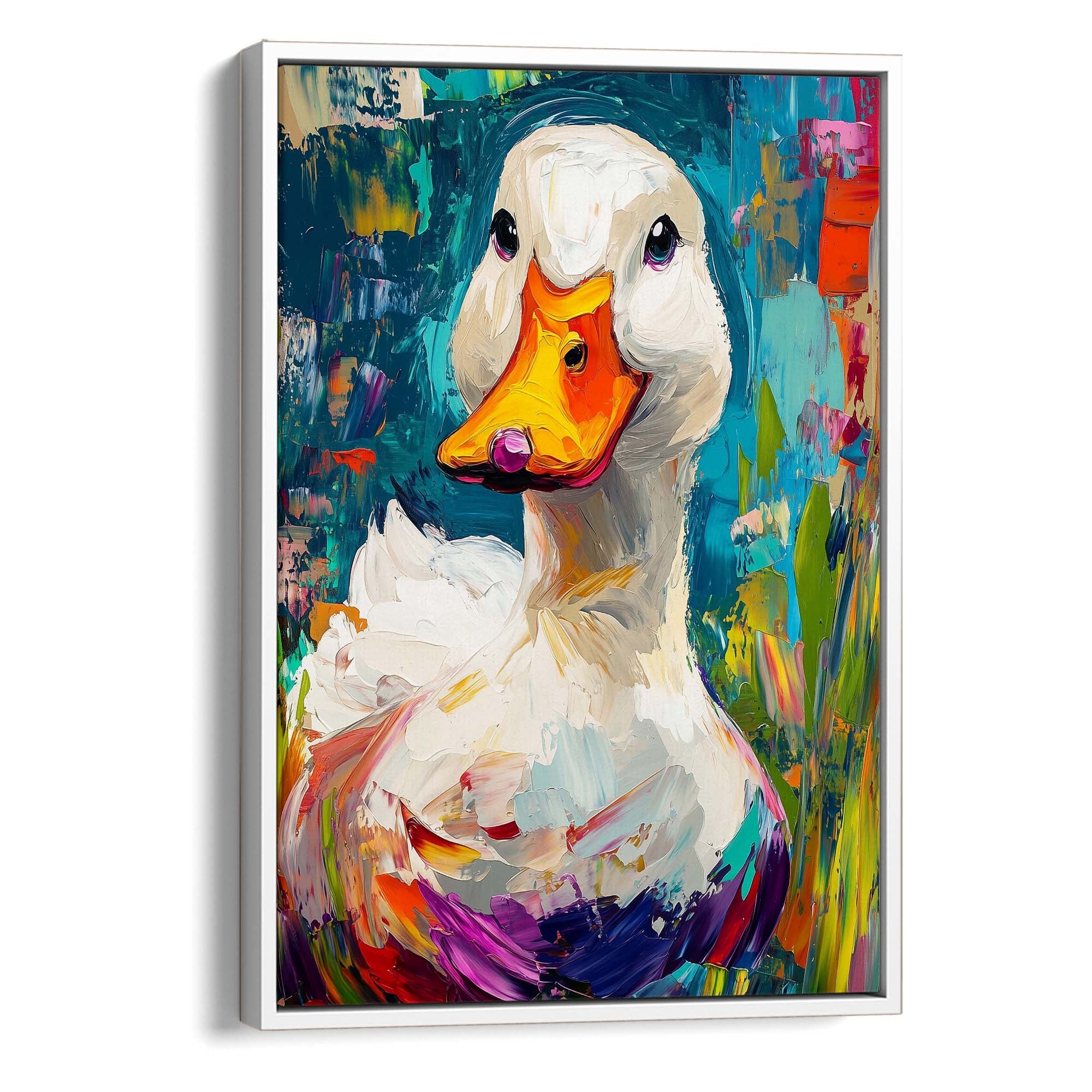 Painted White Duck Canvas Print Canvas Art Wildfrog Art