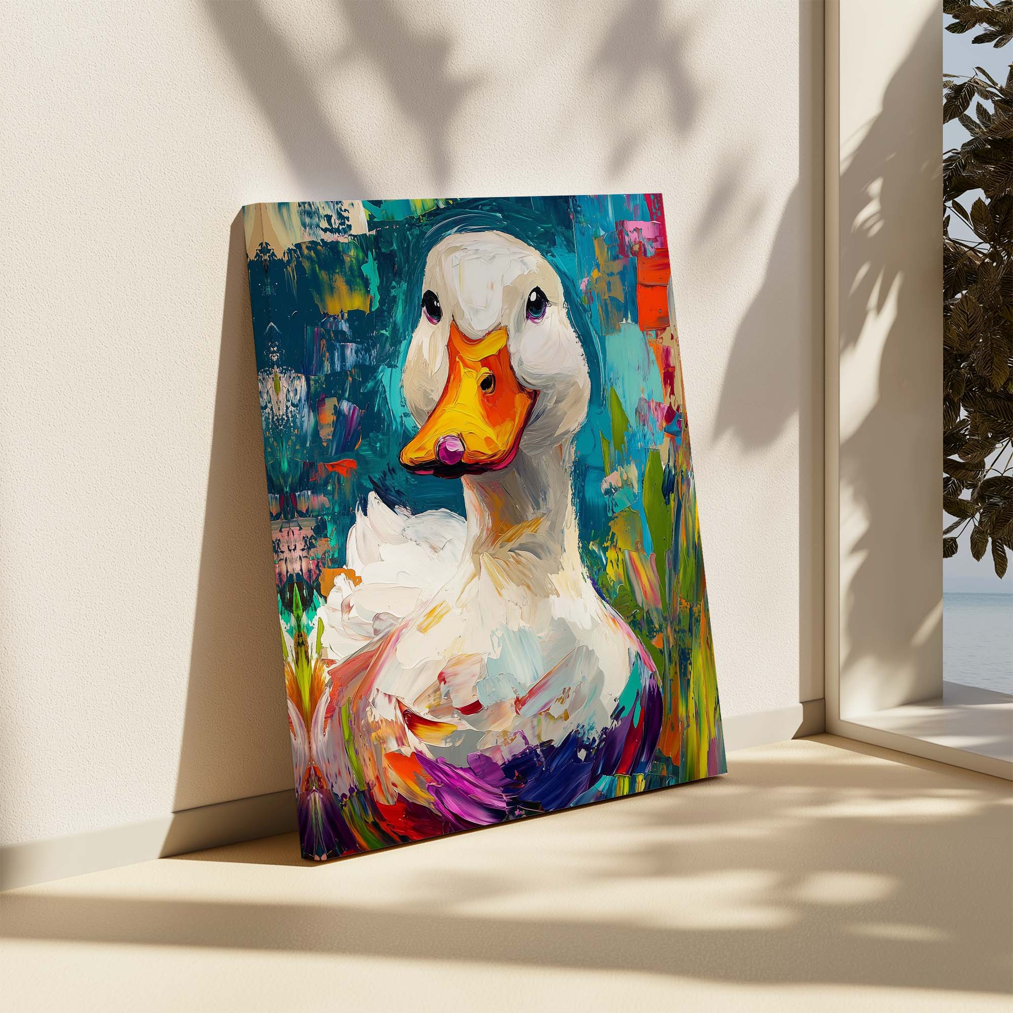 Painted White Duck Canvas Print Canvas Art Wildfrog Art