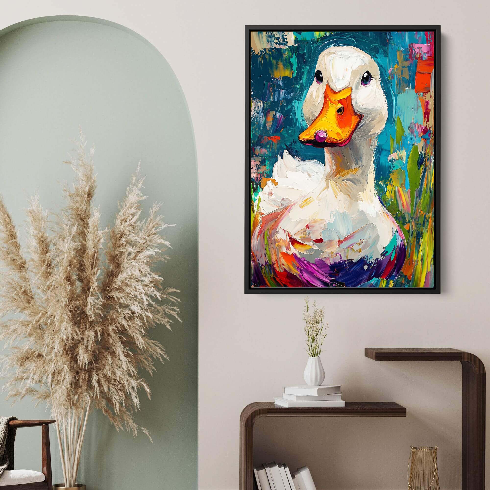 Painted White Duck Canvas Print Canvas Art Wildfrog Art